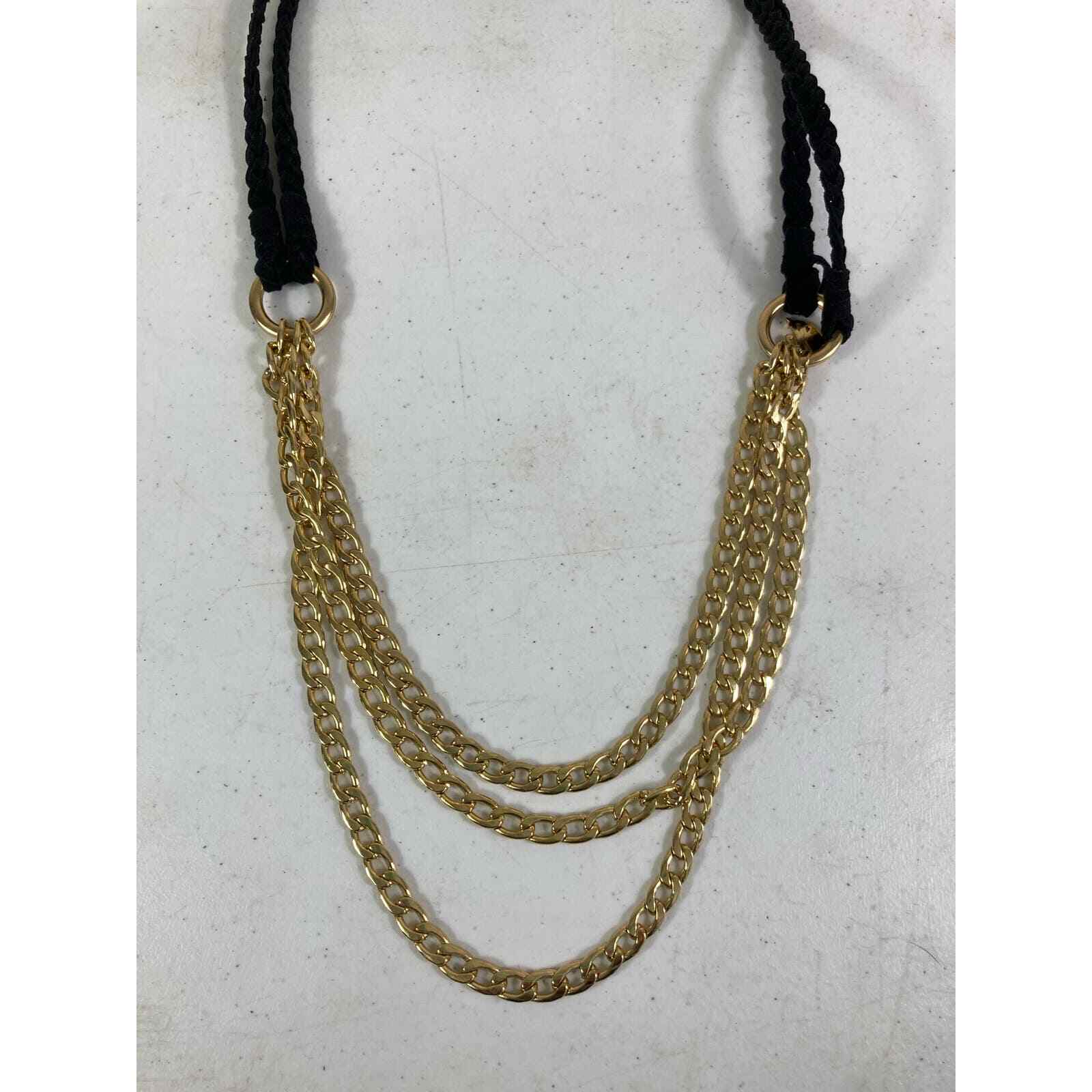 Womens Bohemian Chunky Chain Necklace Bold Gold Statement Costume Jewelry - Thumbnail 4