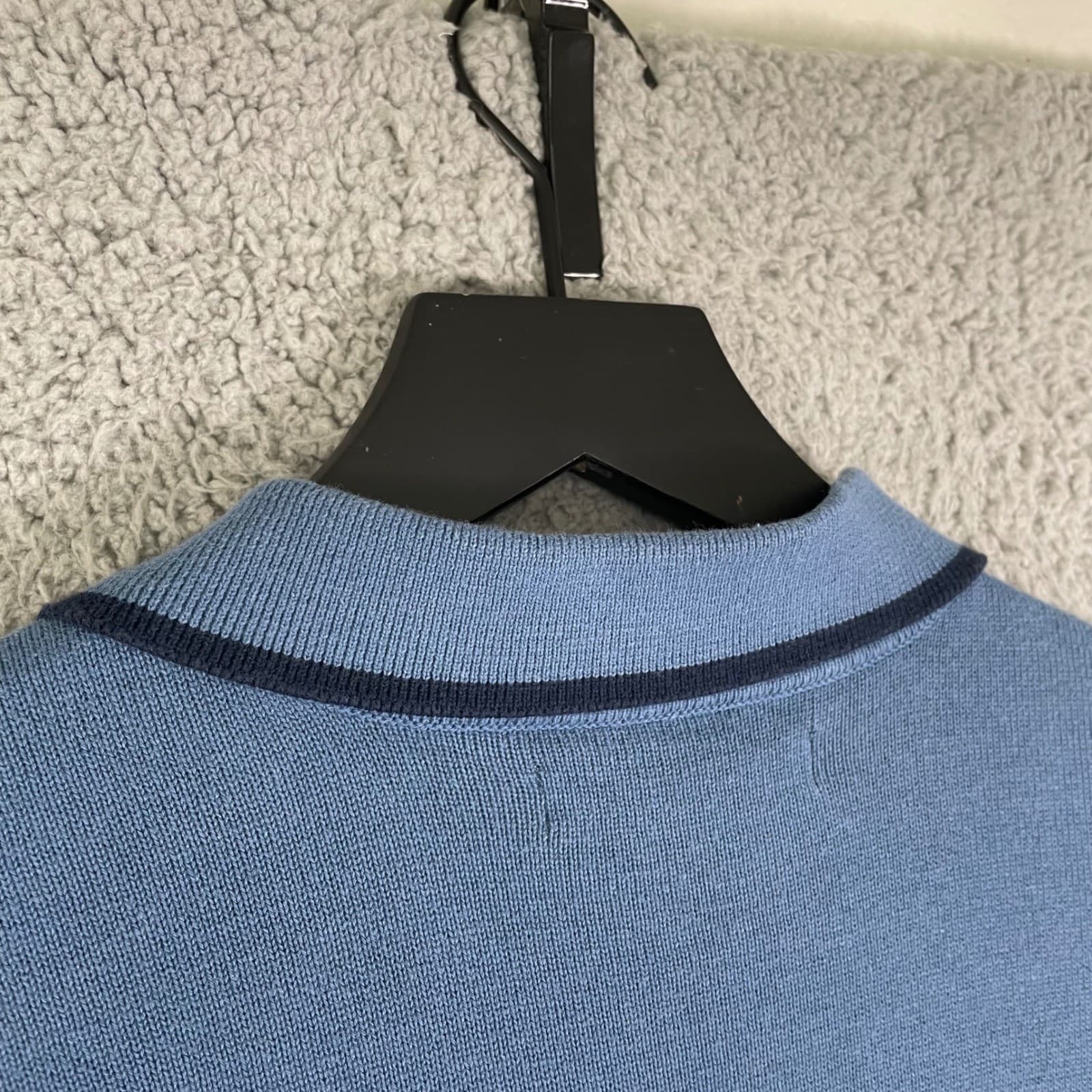 Hawker Rye Mens Medium Blue Long Sleeve Polo Shirt Cotton Knit Casual Top M - Thumbnail 10