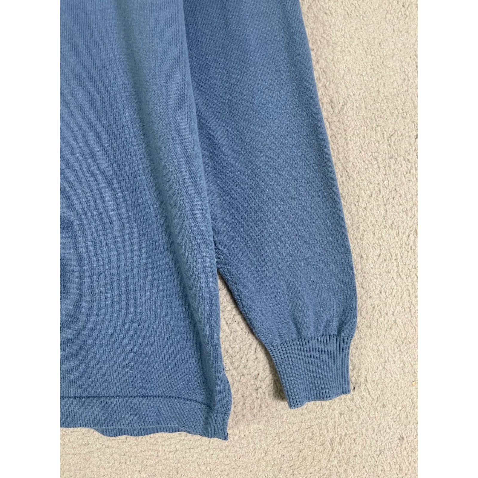 Hawker Rye Mens Medium Blue Long Sleeve Polo Shirt Cotton Knit Casual Top M - Thumbnail 9
