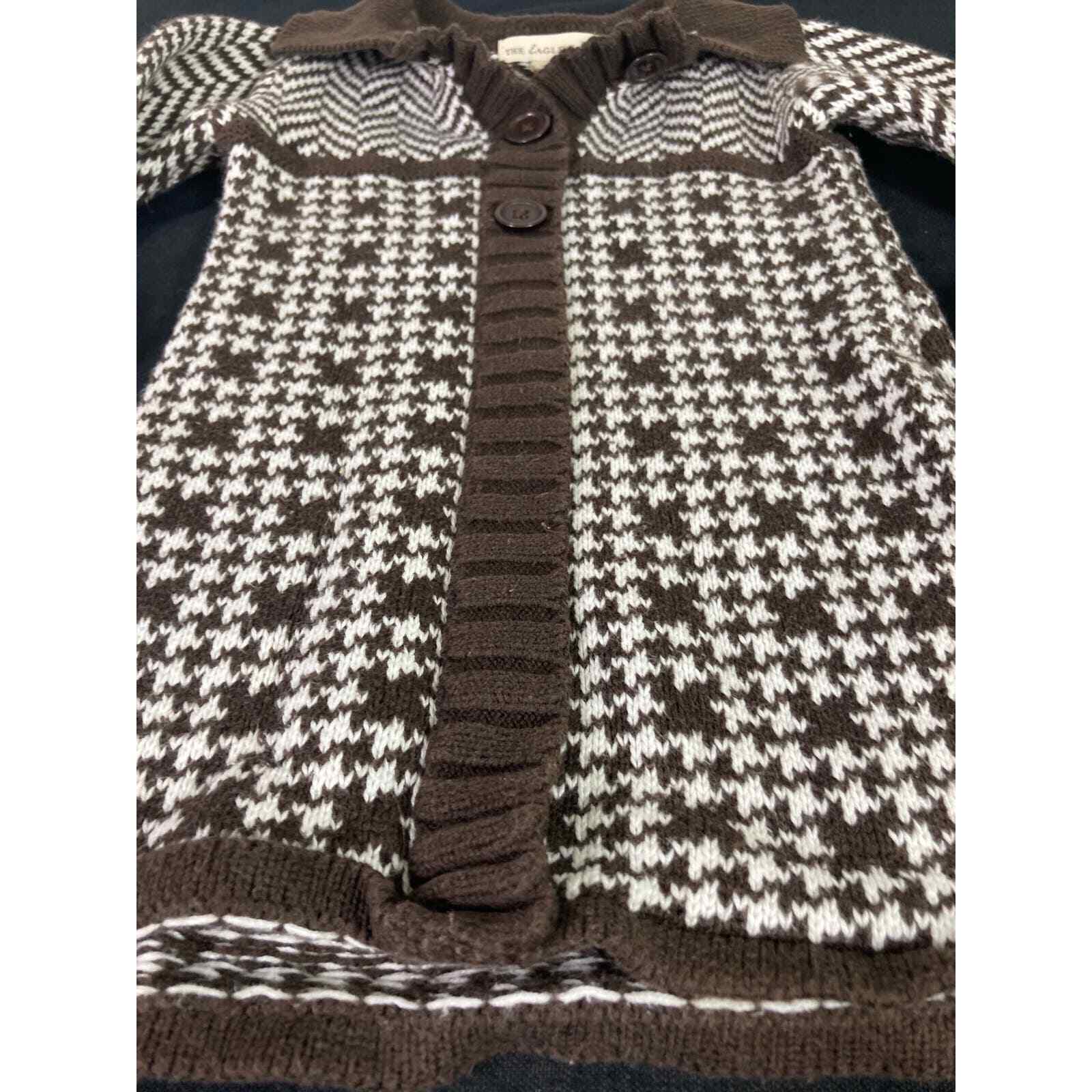 Baby Sweater Dress 24 Months Infant Girl Brown Knit Winter Outfit Warm Clothes - Thumbnail 10