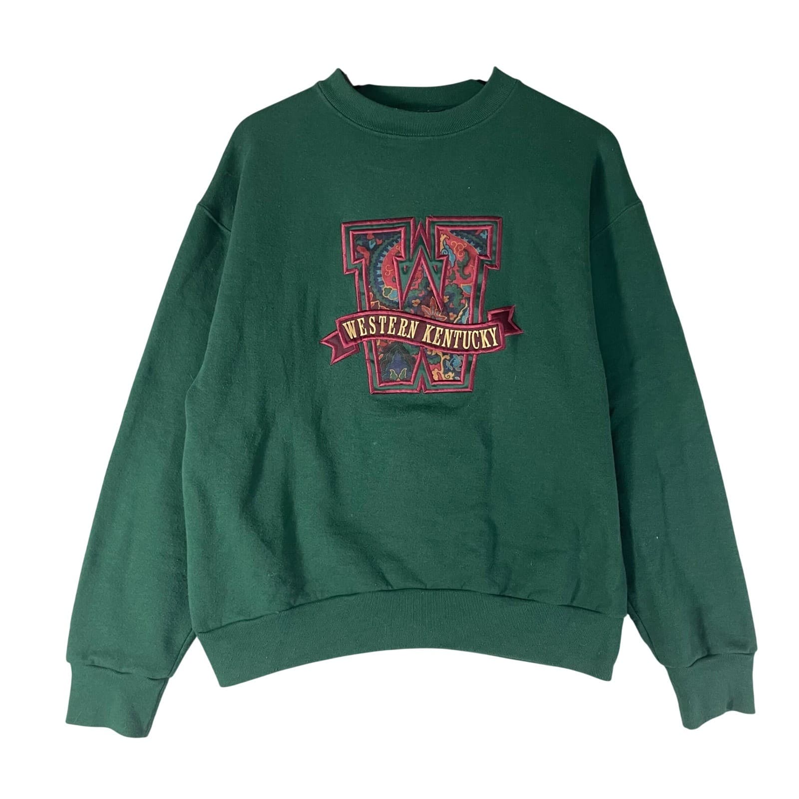 Vintage JanSport Western Kentucky Sweatshirt L Green Made USA College Crewneck