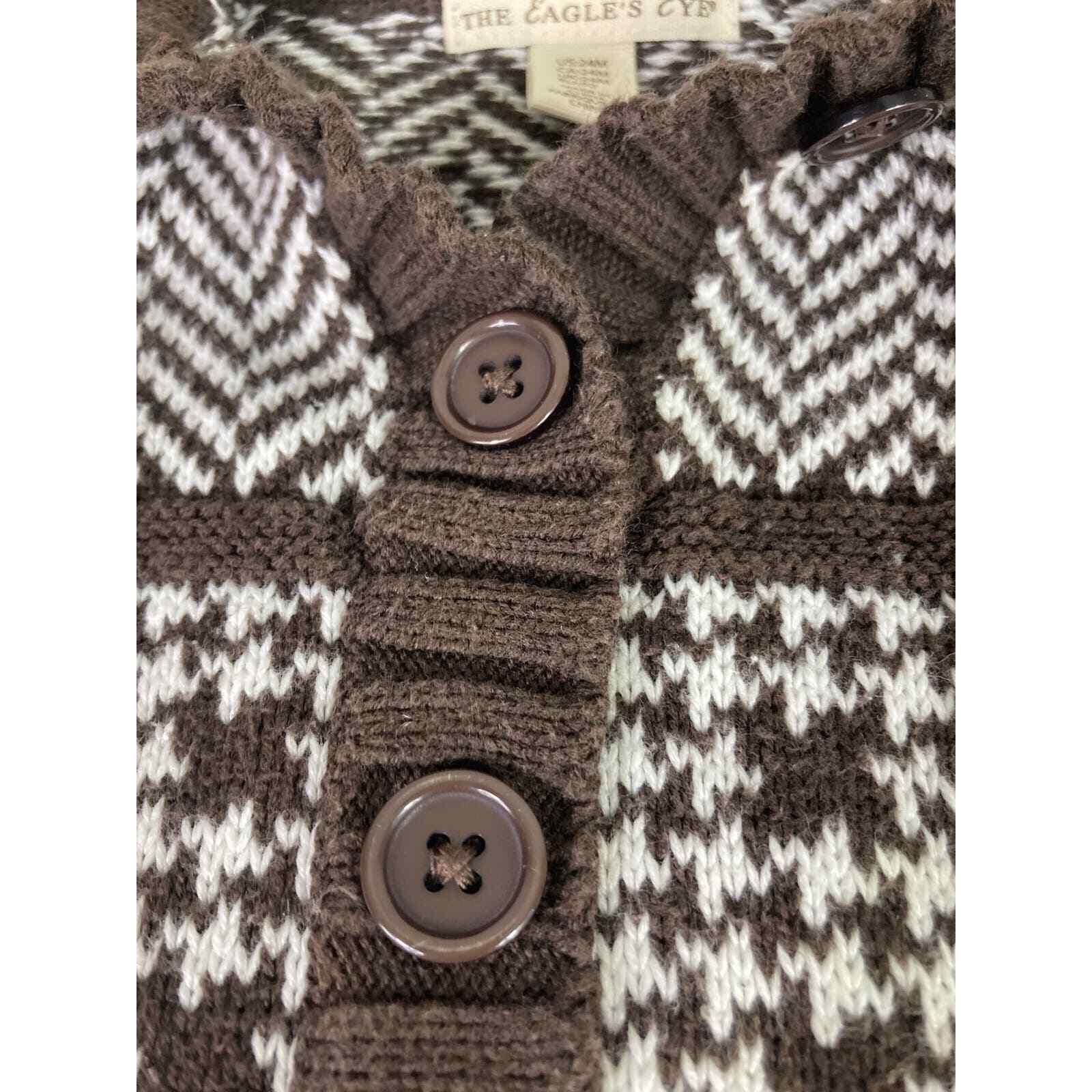 Baby Sweater Dress 24 Months Infant Girl Brown Knit Winter Outfit Warm Clothes - Thumbnail 9