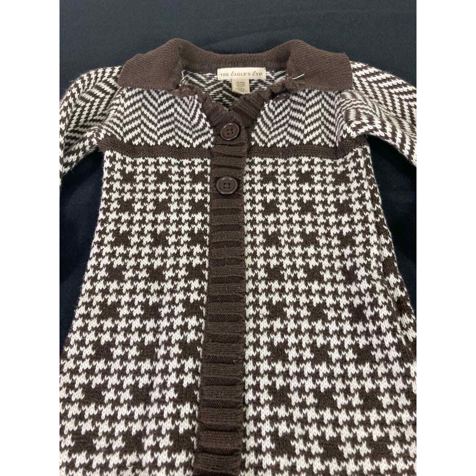 Baby Sweater Dress 24 Months Infant Girl Brown Knit Winter Outfit Warm Clothes - Thumbnail 5