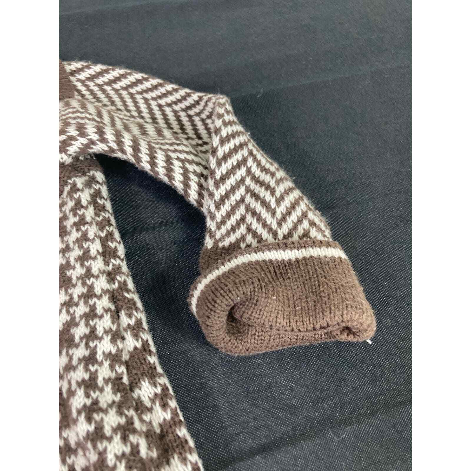 Baby Sweater Dress 24 Months Infant Girl Brown Knit Winter Outfit Warm Clothes - Thumbnail 8