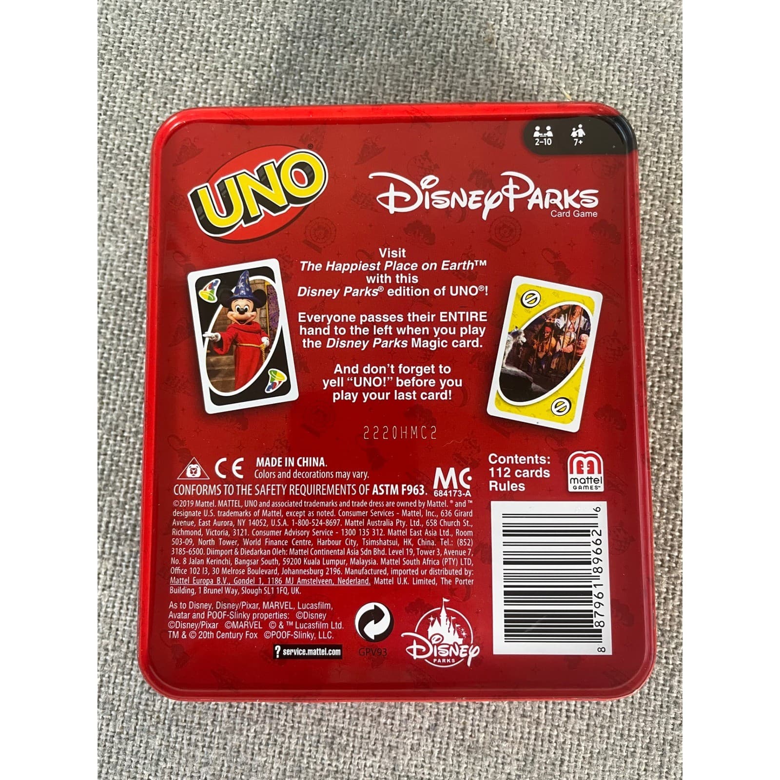 Disney Parks UNO Card Game Theme Park Edition Mickey Tin Disneyland Disney World - Thumbnail 4