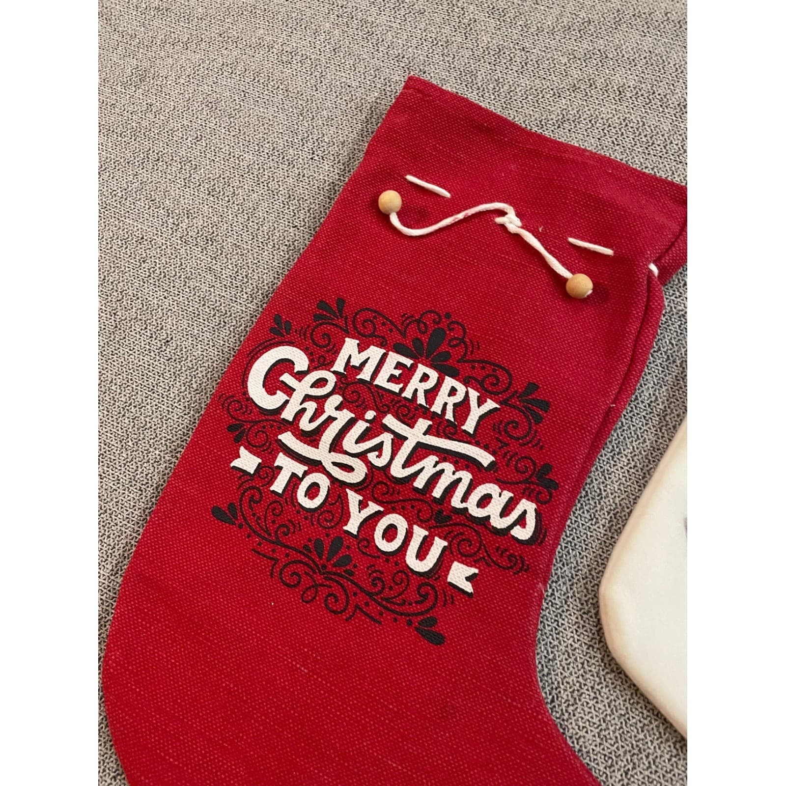 Set of 2 Christmas Stockings Red Merry Holiday Snowman Decor Hanging Fireplace - Thumbnail 6