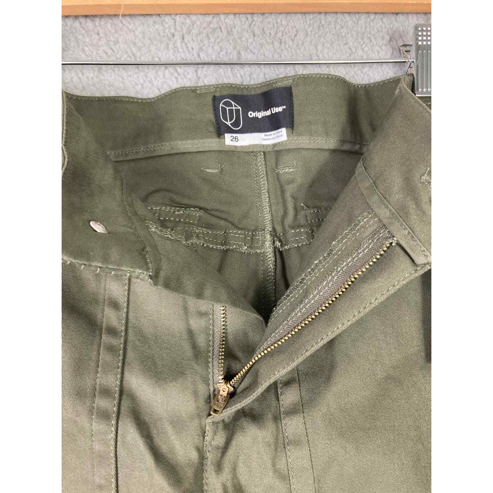 Men's Olive Green Straight Fit Stretch Pants Size 26 Casual Trousers NWT New - Thumbnail 10
