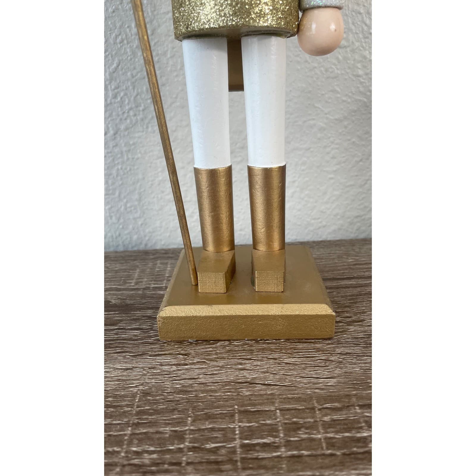 14” Wooden Nutcracker King Gold Glitter Christmas Holiday Decor Figurine - Thumbnail 7