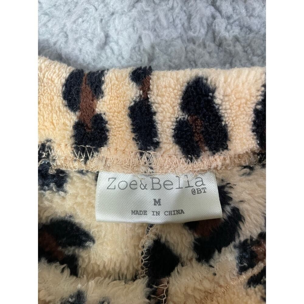 Women's Leopard Print Fleece Pajama Pants Cozy Soft Animal Print Sleepwear PJ - Thumbnail 7