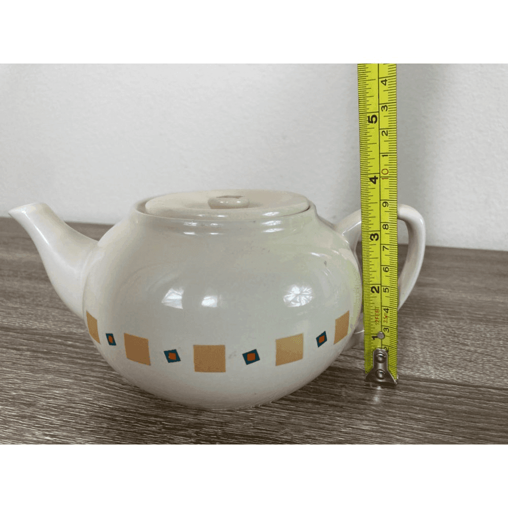Vintage Hand Painted Ceramic Teapot Art Pottery Kitchen Decor Collectible Gift - Thumbnail 2