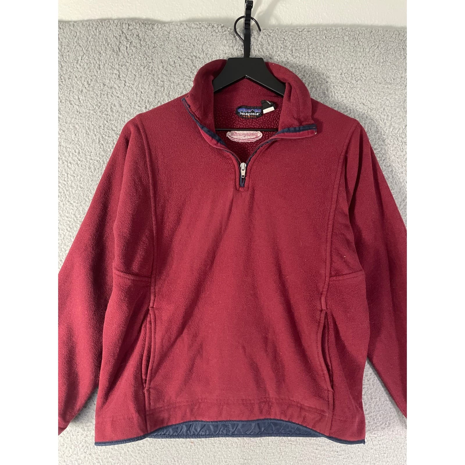 Patagonia Synchilla Fleece Pullover Womens L Red Quarter Zip Vintage Jacket USA - Thumbnail 5