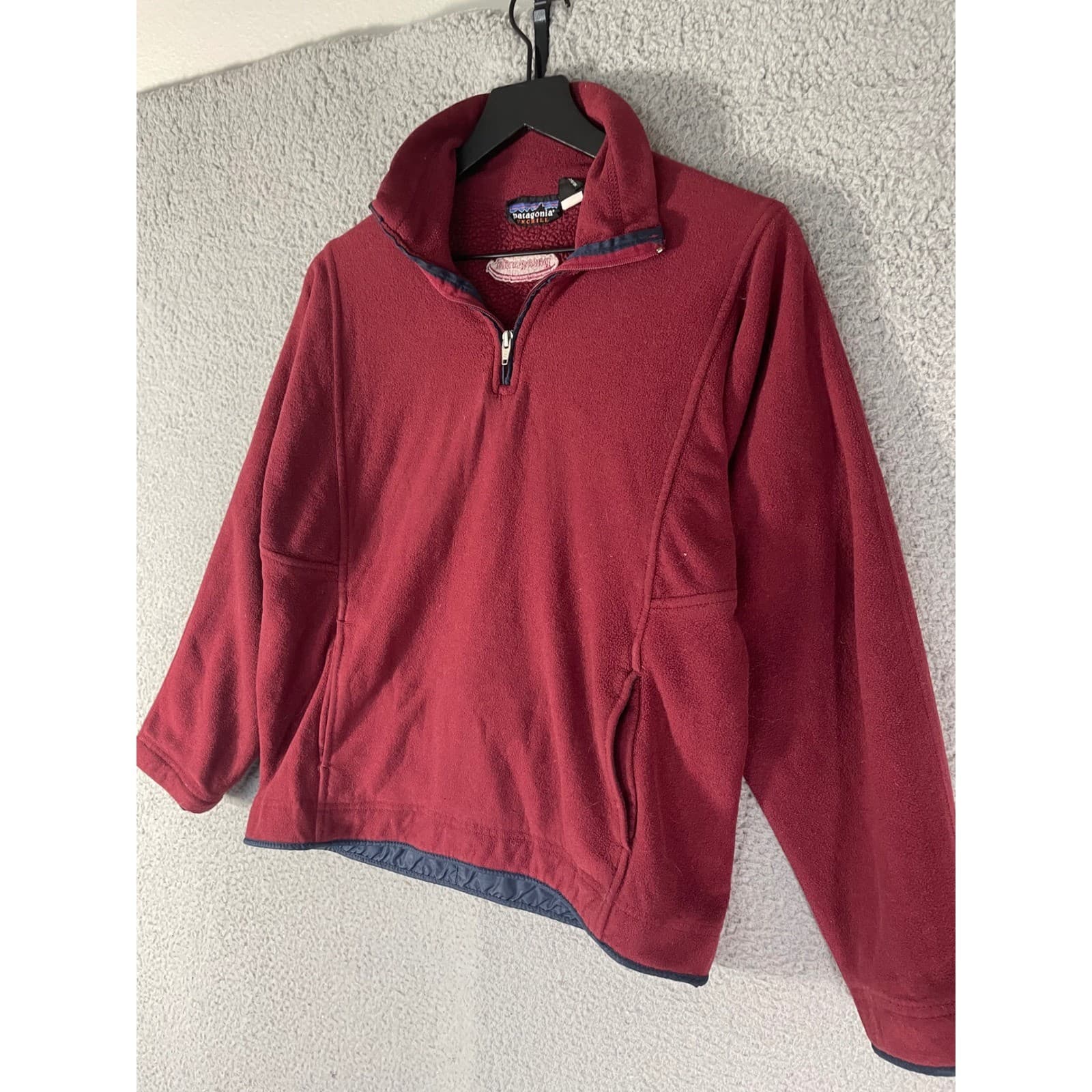 Patagonia Synchilla Fleece Pullover Womens L Red Quarter Zip Vintage Jacket USA - Thumbnail 6