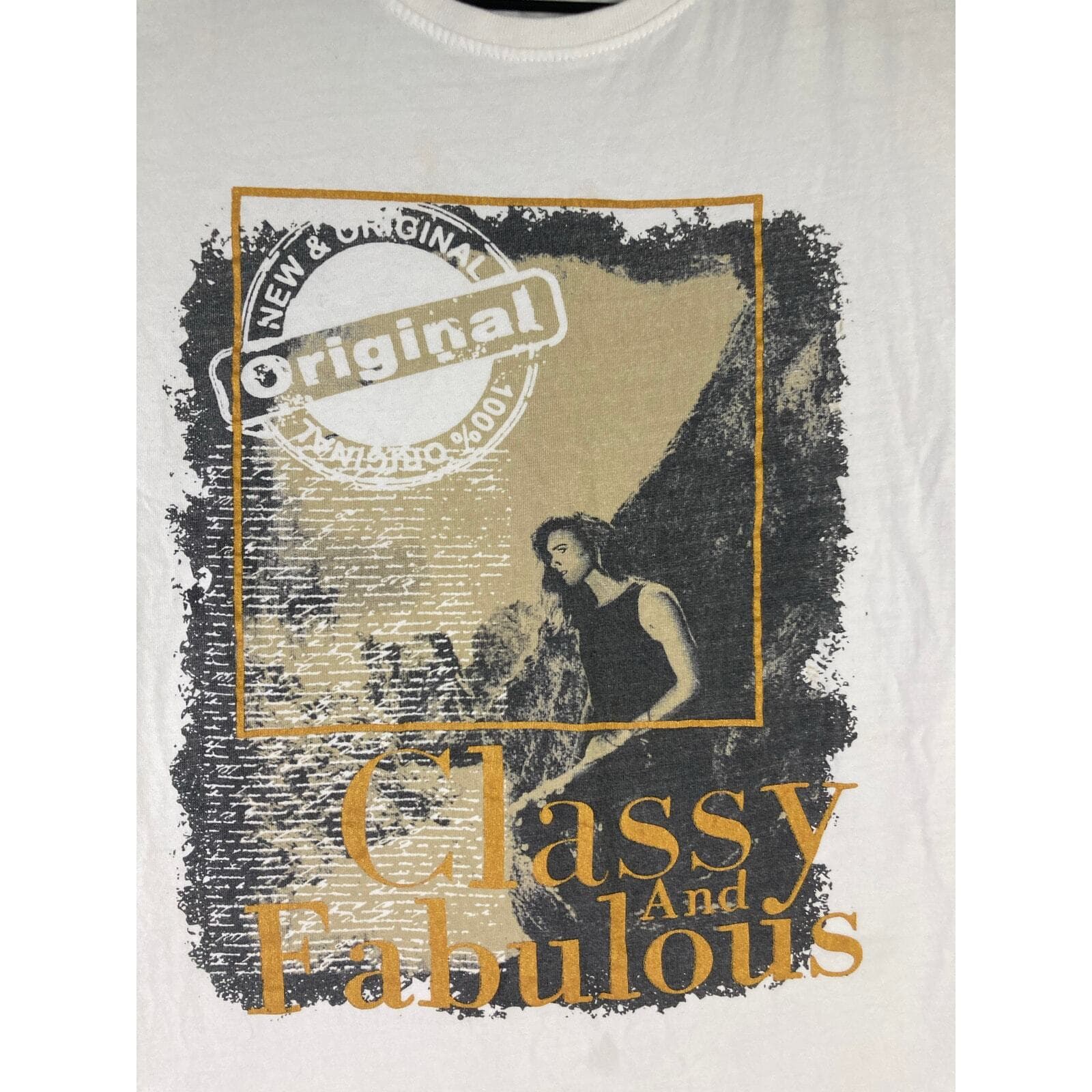 Women's Graphic Tee White Crew Neck Large Casual Streetwear Slogan T-Shirt - Thumbnail 4
