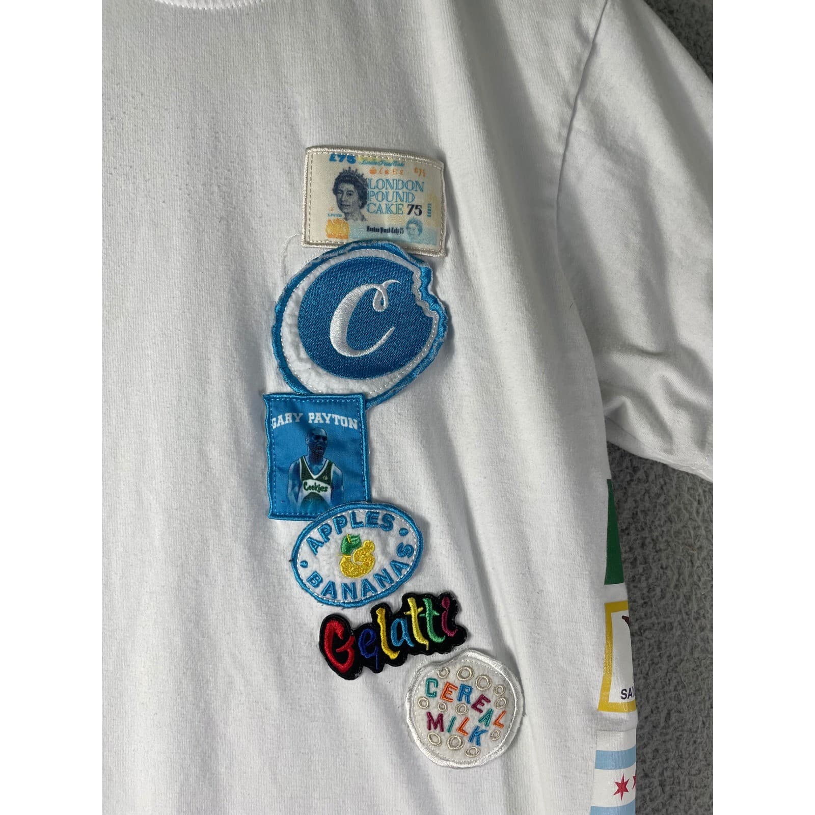 Cookies SF Men's White Embroidered Patchwork Tee Medium Streetwear Hip Hop - Thumbnail 6