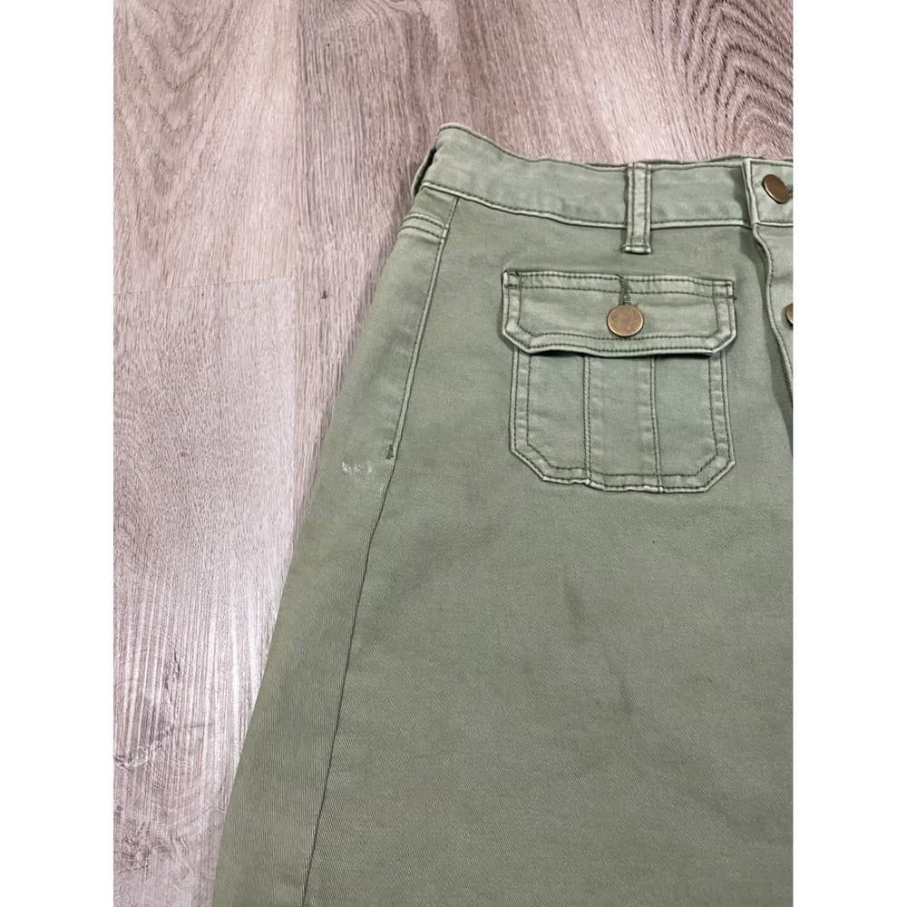 Altar'd State Olive Green Button Front Cargo Mini Skirt XS Stretch Pockets - Thumbnail 11