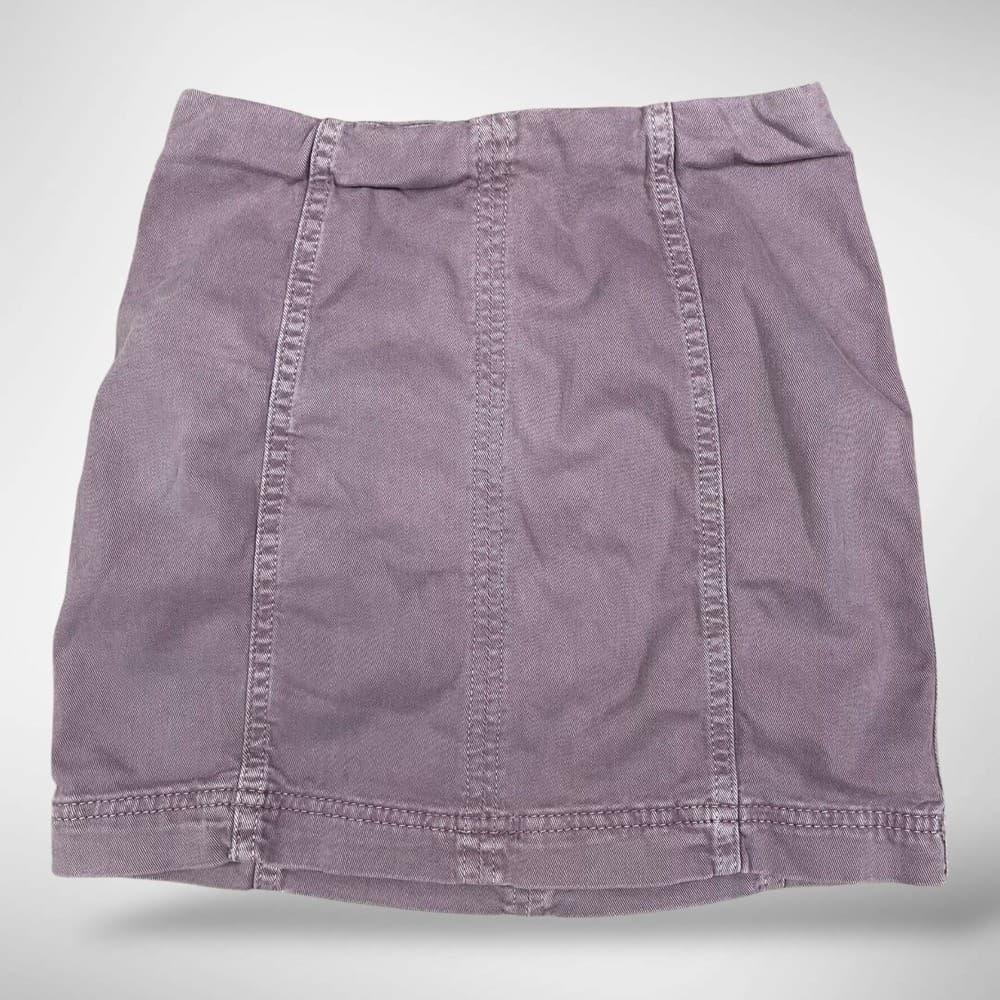 Free People Corduroy Mini Skirt Dusty Mauve Purple Back Zip Women's Size 0 - Thumbnail 3