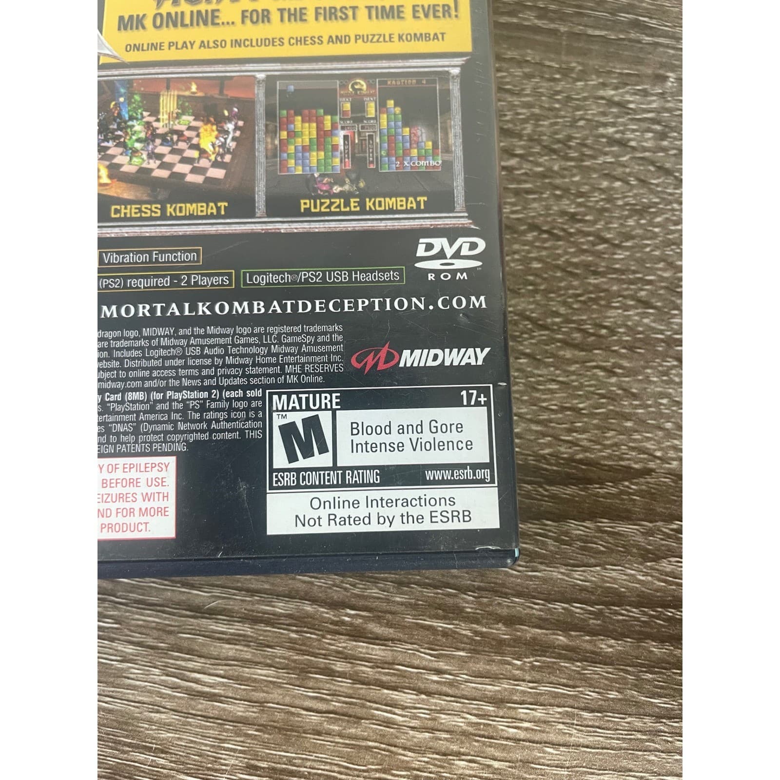 Mortal Kombat Deception PS2 Sony PlayStation 2 Complete Case Manual M Rated 2004 - Thumbnail 4