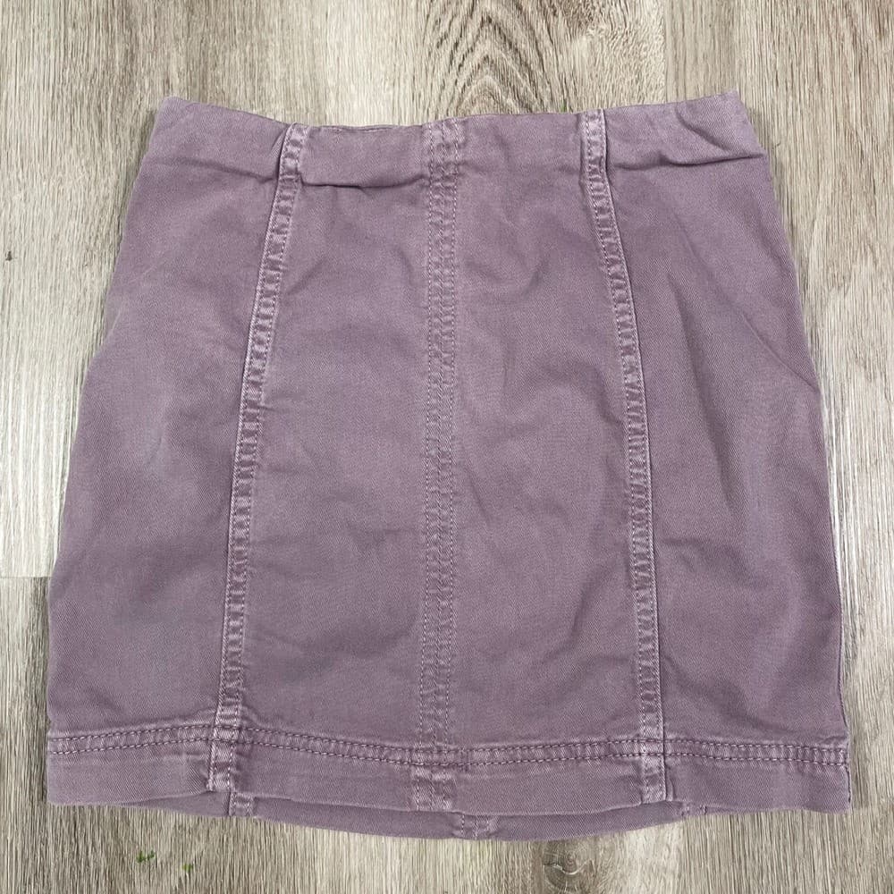 Free People Corduroy Mini Skirt Dusty Mauve Purple Back Zip Women's Size 0 - Thumbnail 8