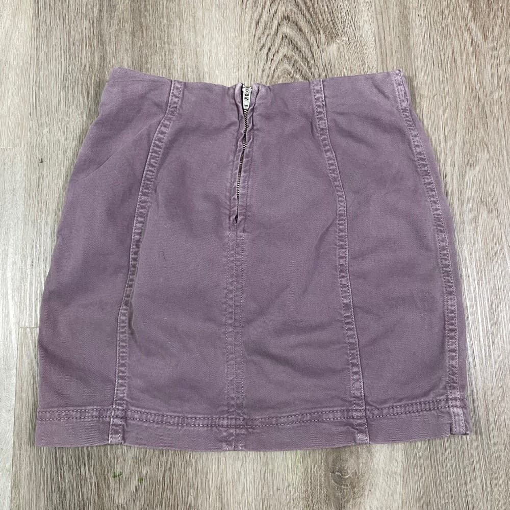 Free People Corduroy Mini Skirt Dusty Mauve Purple Back Zip Women's Size 0 - Thumbnail 9