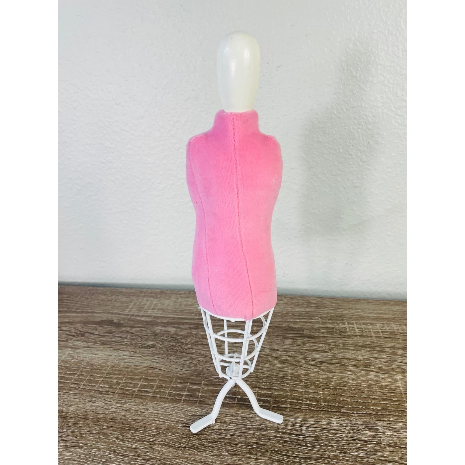 Pink Doll Dress Form Mannequin 11.5" Fashion Doll Wire Stand Sewing Display - Thumbnail 2