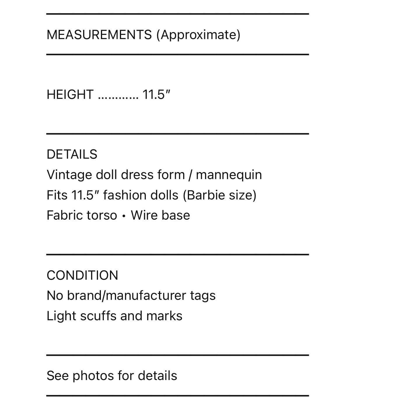 Pink Doll Dress Form Mannequin 11.5" Fashion Doll Wire Stand Sewing Display - Thumbnail 3