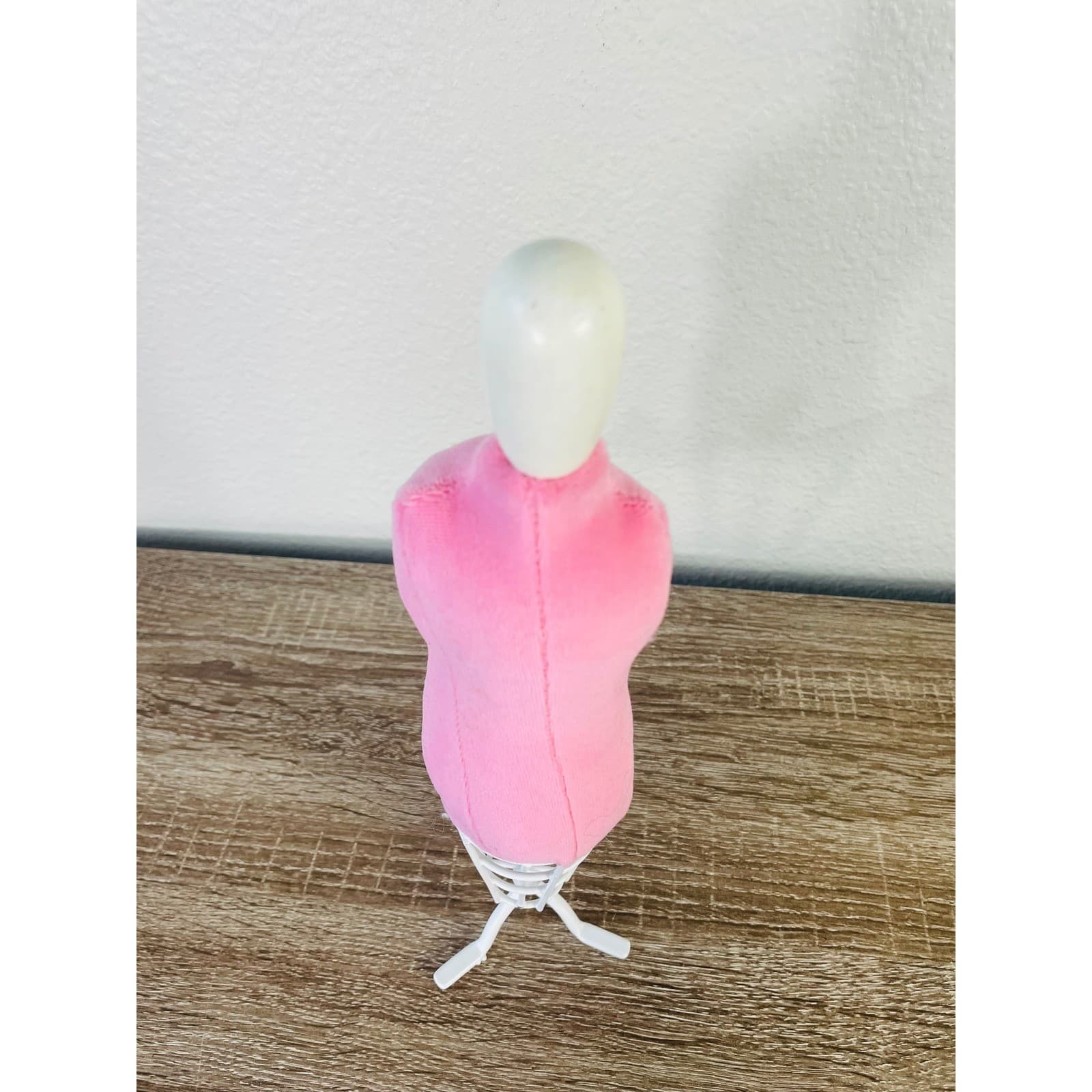 Pink Doll Dress Form Mannequin 11.5" Fashion Doll Wire Stand Sewing Display - Thumbnail 4