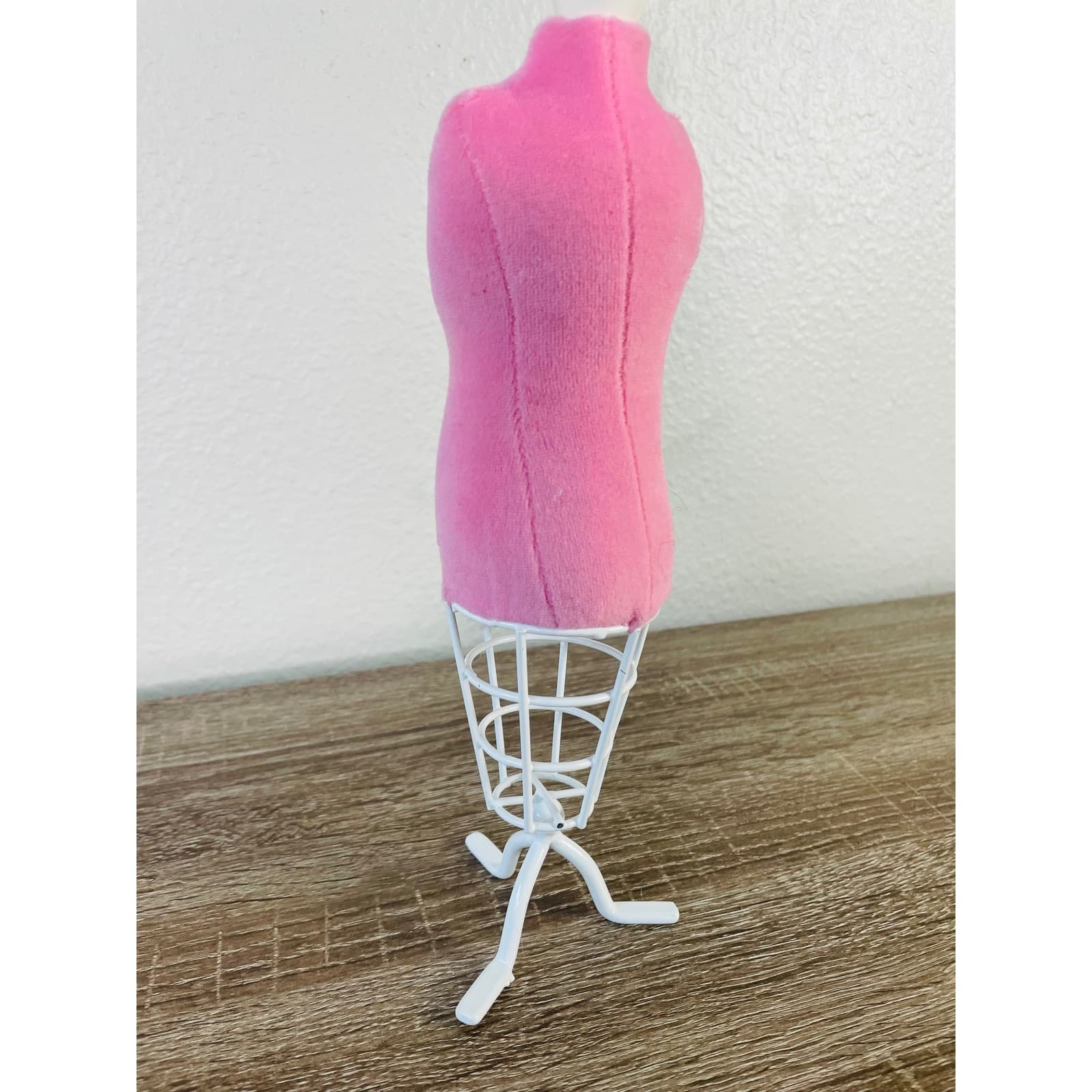 Pink Doll Dress Form Mannequin 11.5" Fashion Doll Wire Stand Sewing Display - Thumbnail 5