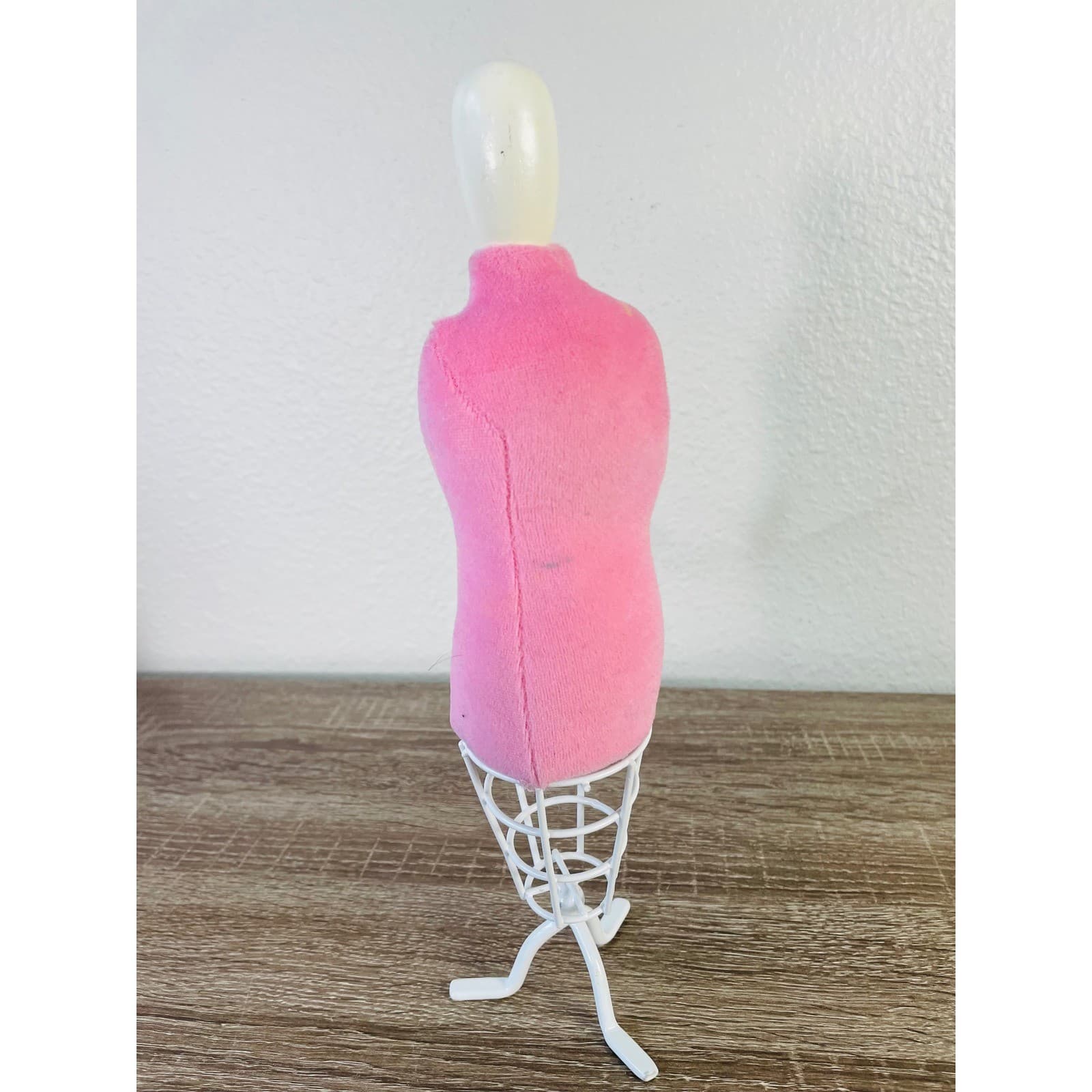 Pink Doll Dress Form Mannequin 11.5" Fashion Doll Wire Stand Sewing Display - Thumbnail 7