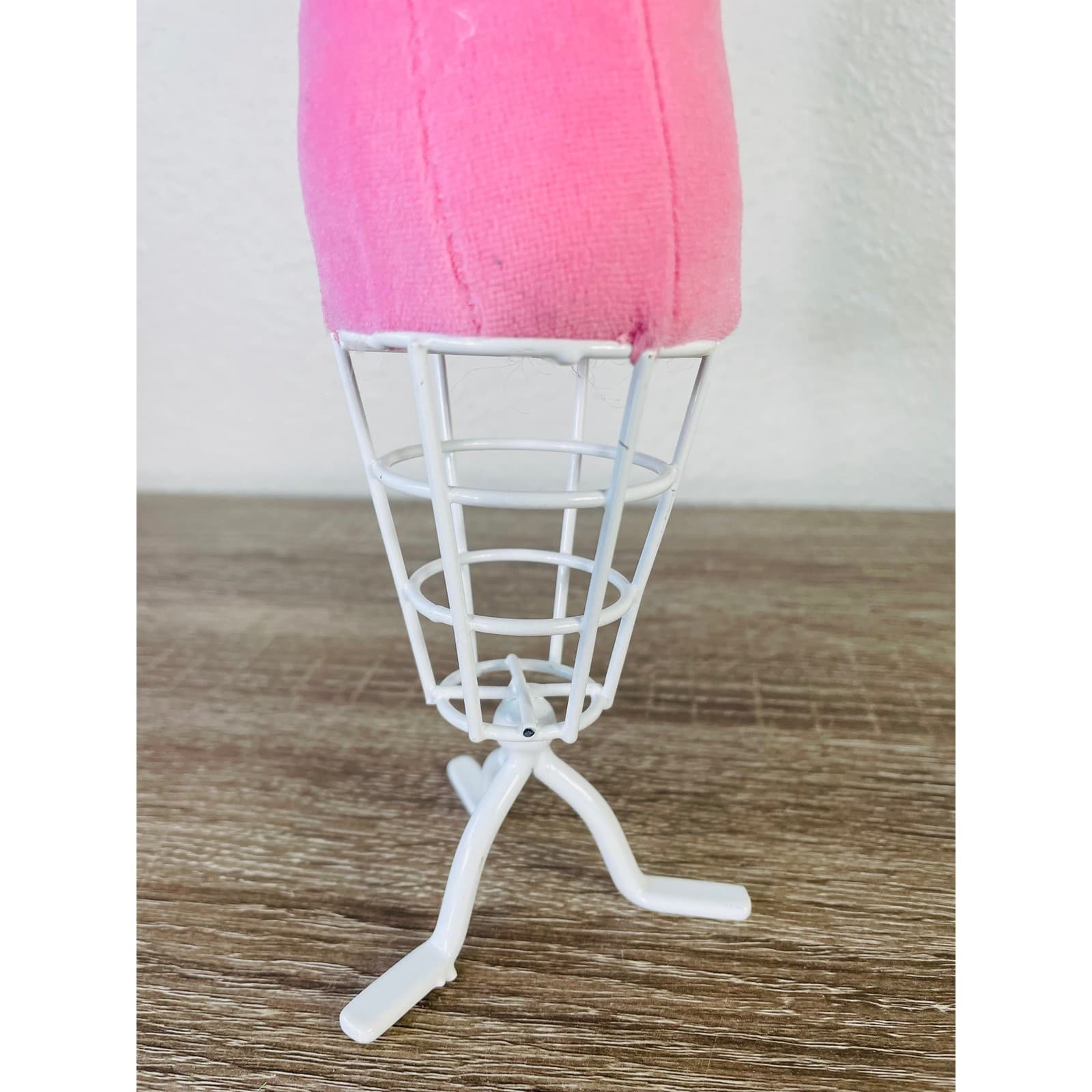 Pink Doll Dress Form Mannequin 11.5" Fashion Doll Wire Stand Sewing Display - Thumbnail 9