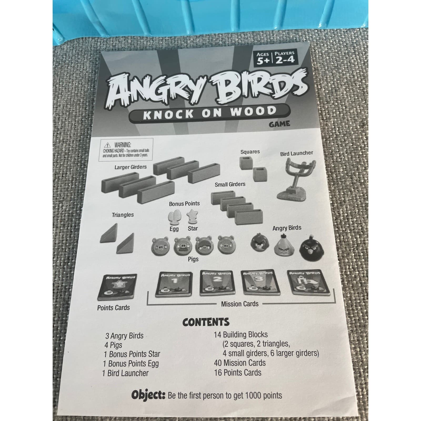 Angry Birds Knock On Wood Board Game Mattel 2011 Complete Catapult Kids Toy - Thumbnail 8