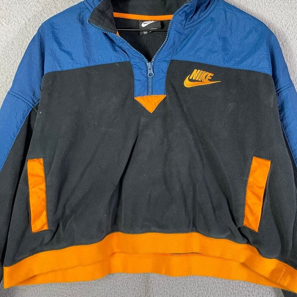 Nike Women's Quarter Zip Fleece Colorblock Pullover Jacket XL Extra Large Cozy - Thumbnail 7