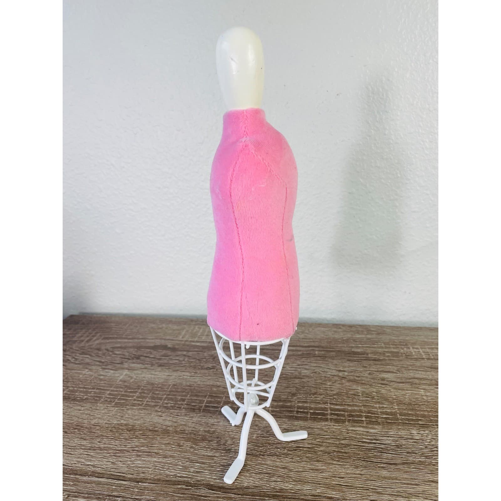 Pink Doll Dress Form Mannequin 11.5" Fashion Doll Wire Stand Sewing Display - Thumbnail 8