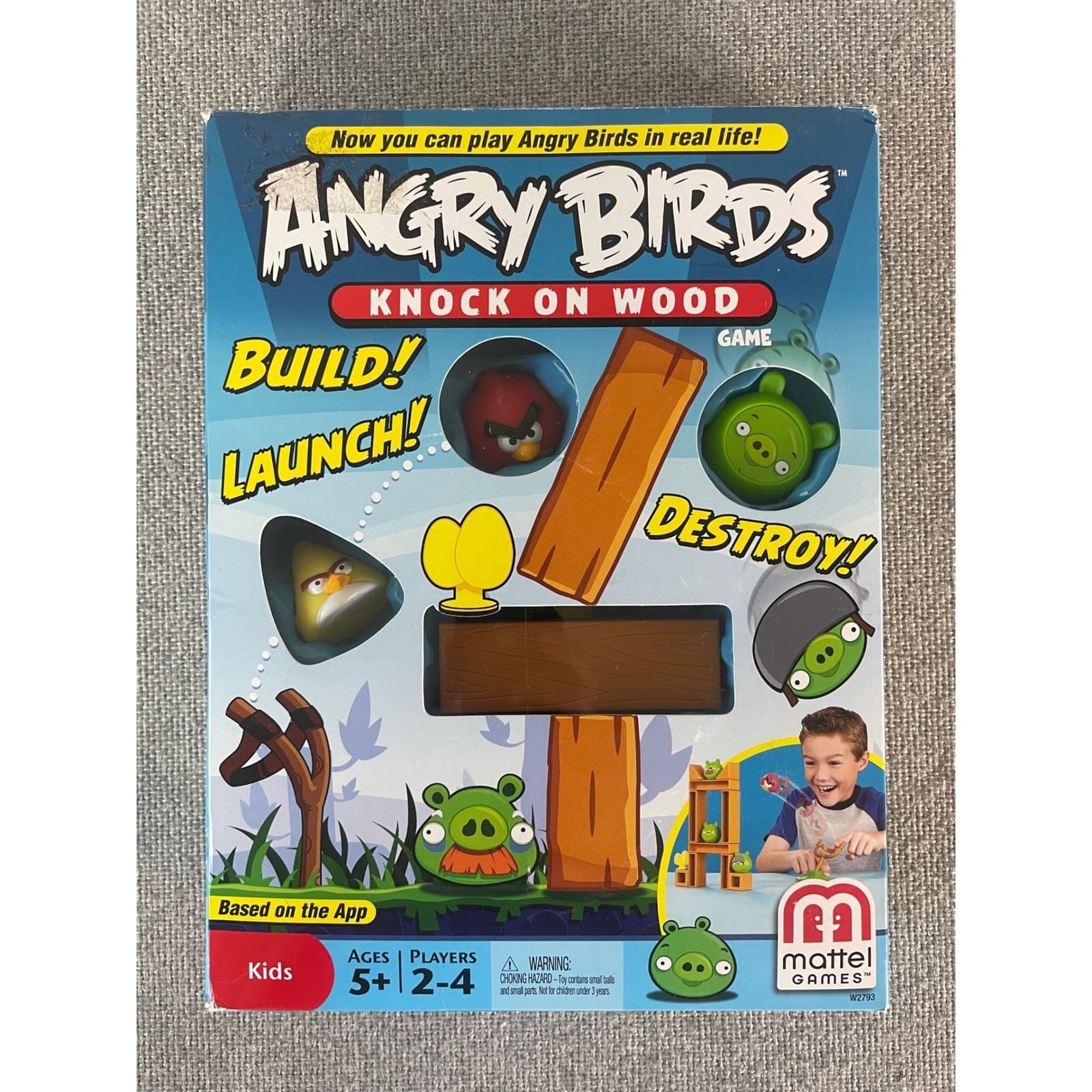 Angry Birds Knock On Wood Board Game Mattel 2011 Complete Catapult Kids Toy - Thumbnail 2