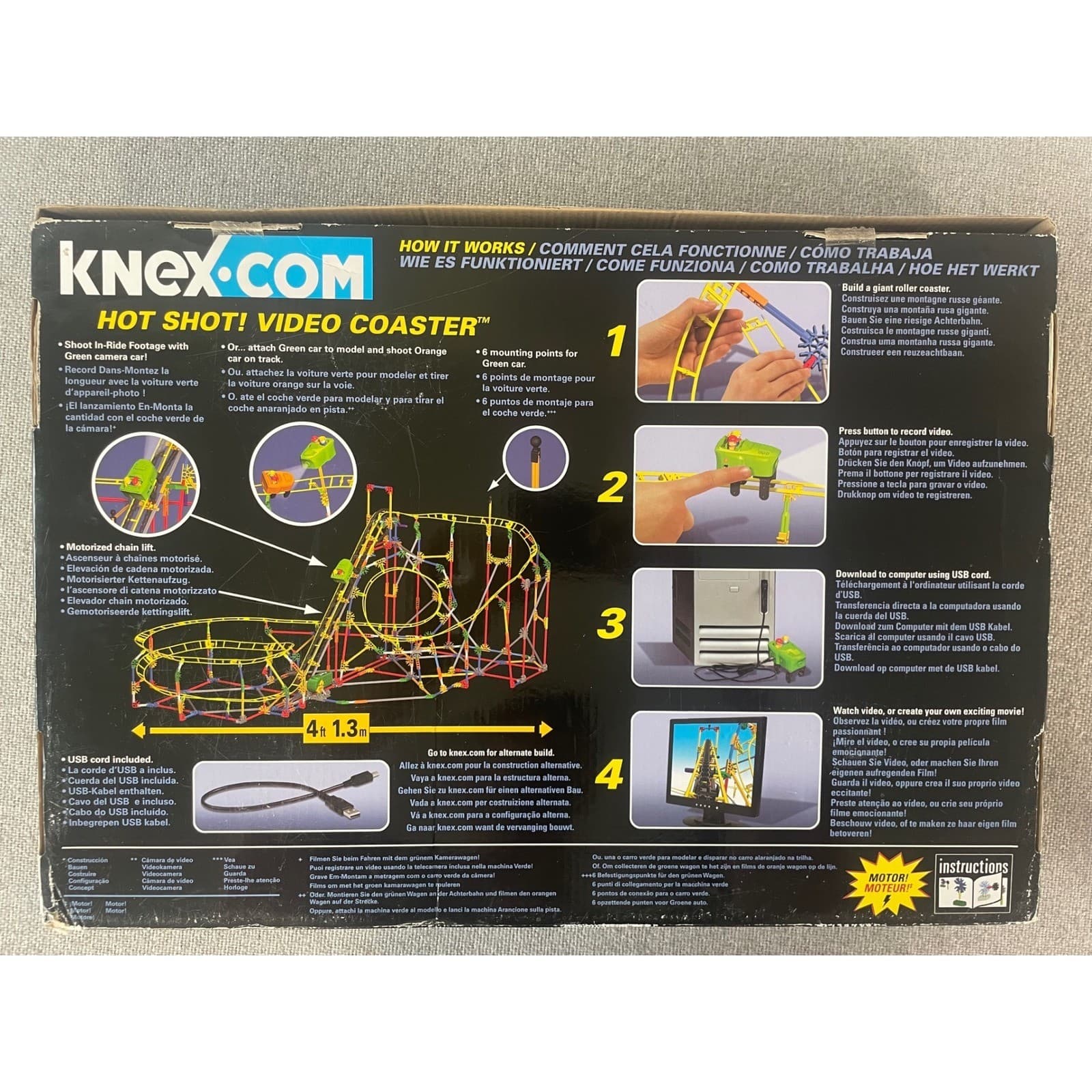 K'NEX Hot Shot Video Coaster 51075 Roller Coaster Building Set Box 9+ Toy - Thumbnail 3