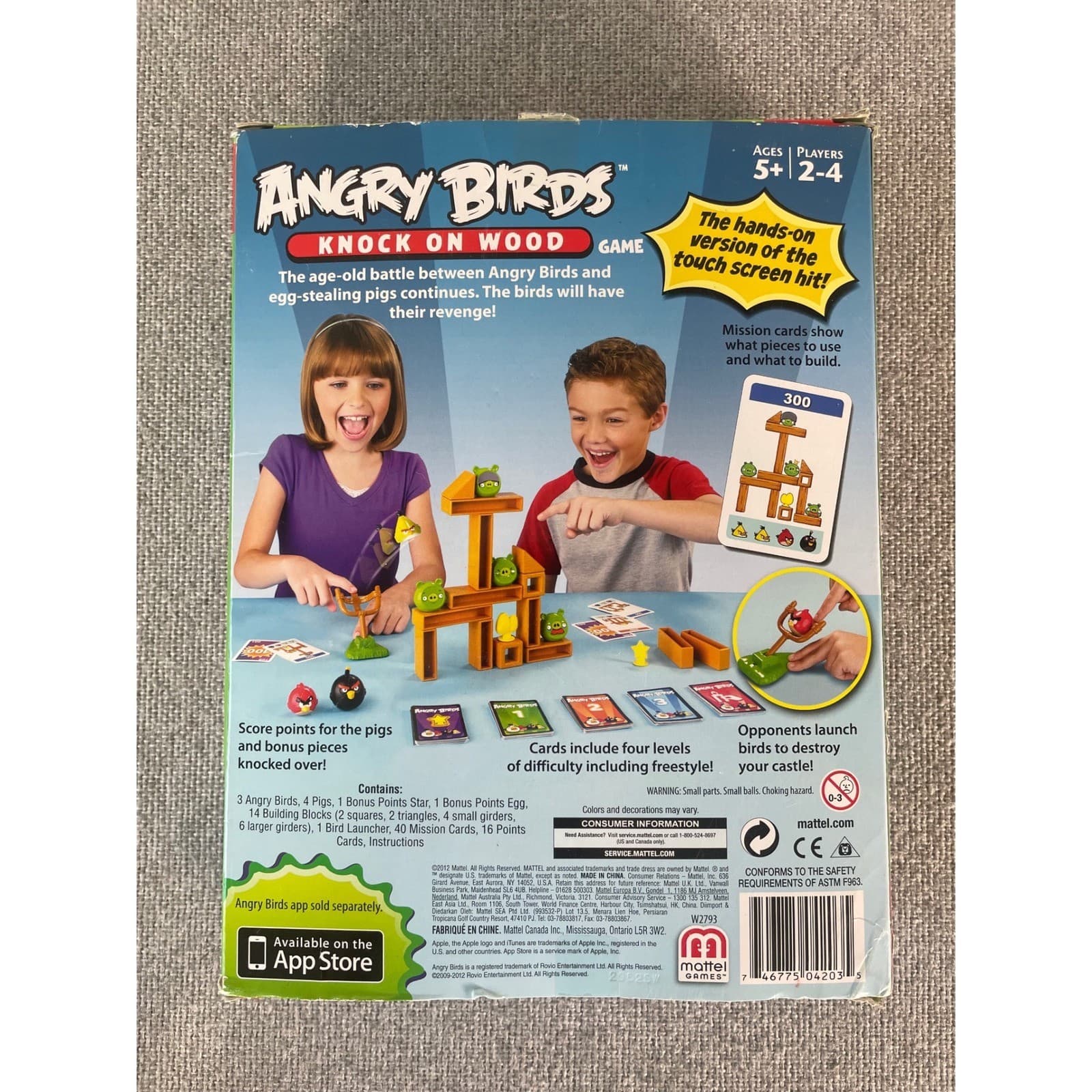 Angry Birds Knock On Wood Board Game Mattel 2011 Complete Catapult Kids Toy - Thumbnail 4