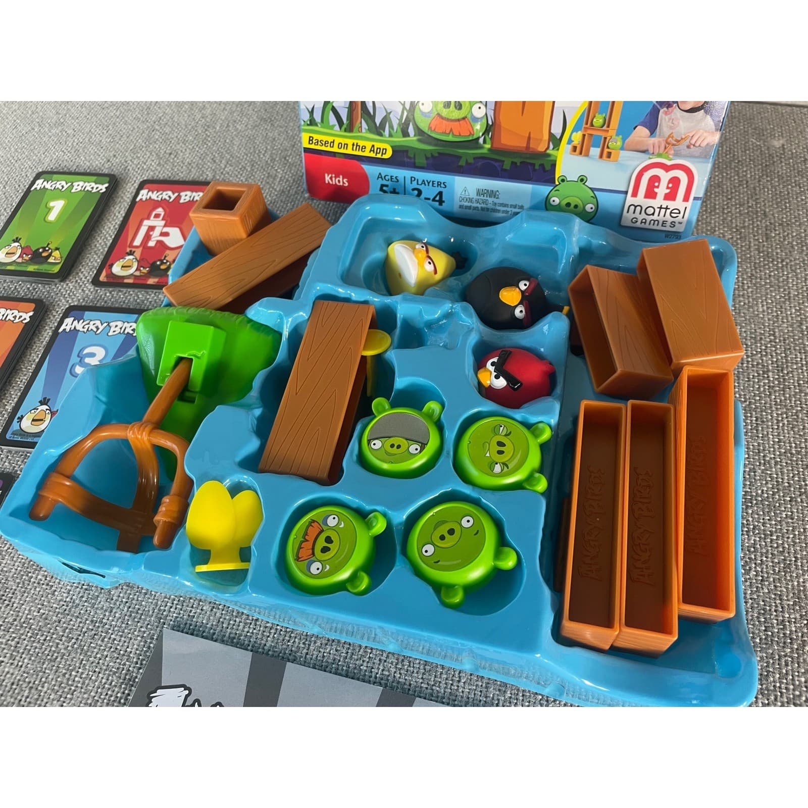 Angry Birds Knock On Wood Board Game Mattel 2011 Complete Catapult Kids Toy - Thumbnail 9