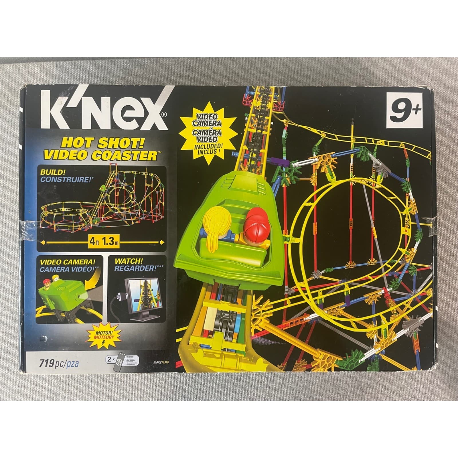 K'NEX Hot Shot Video Coaster 51075 Roller Coaster Building Set Box 9+ Toy - Thumbnail 2