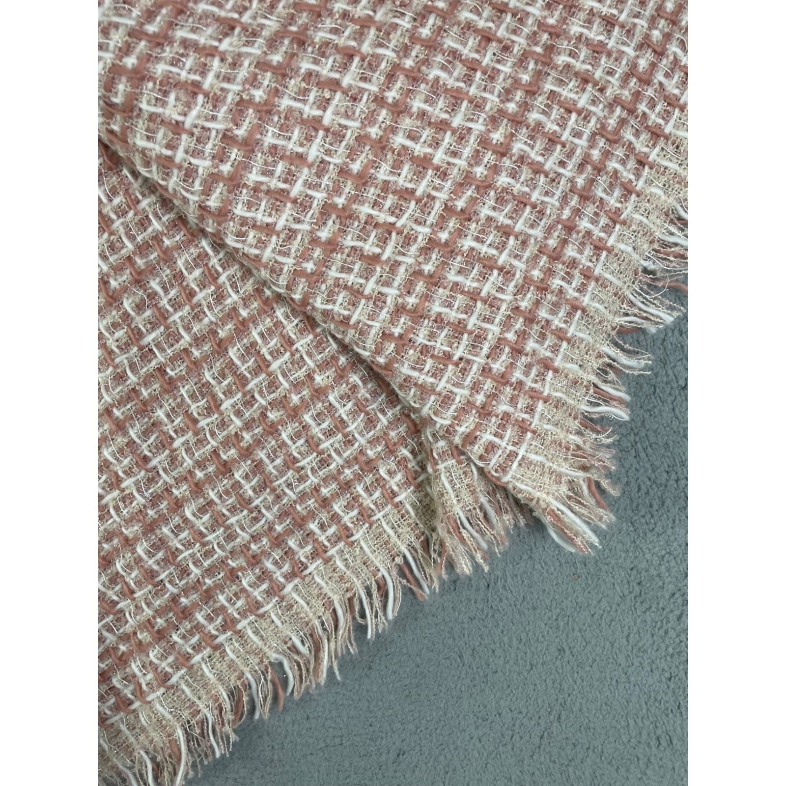 Vince Camuto Tweed Poncho Cape Fringe Toggle Ruana Shawl Wrap Pink One Size - Thumbnail 12