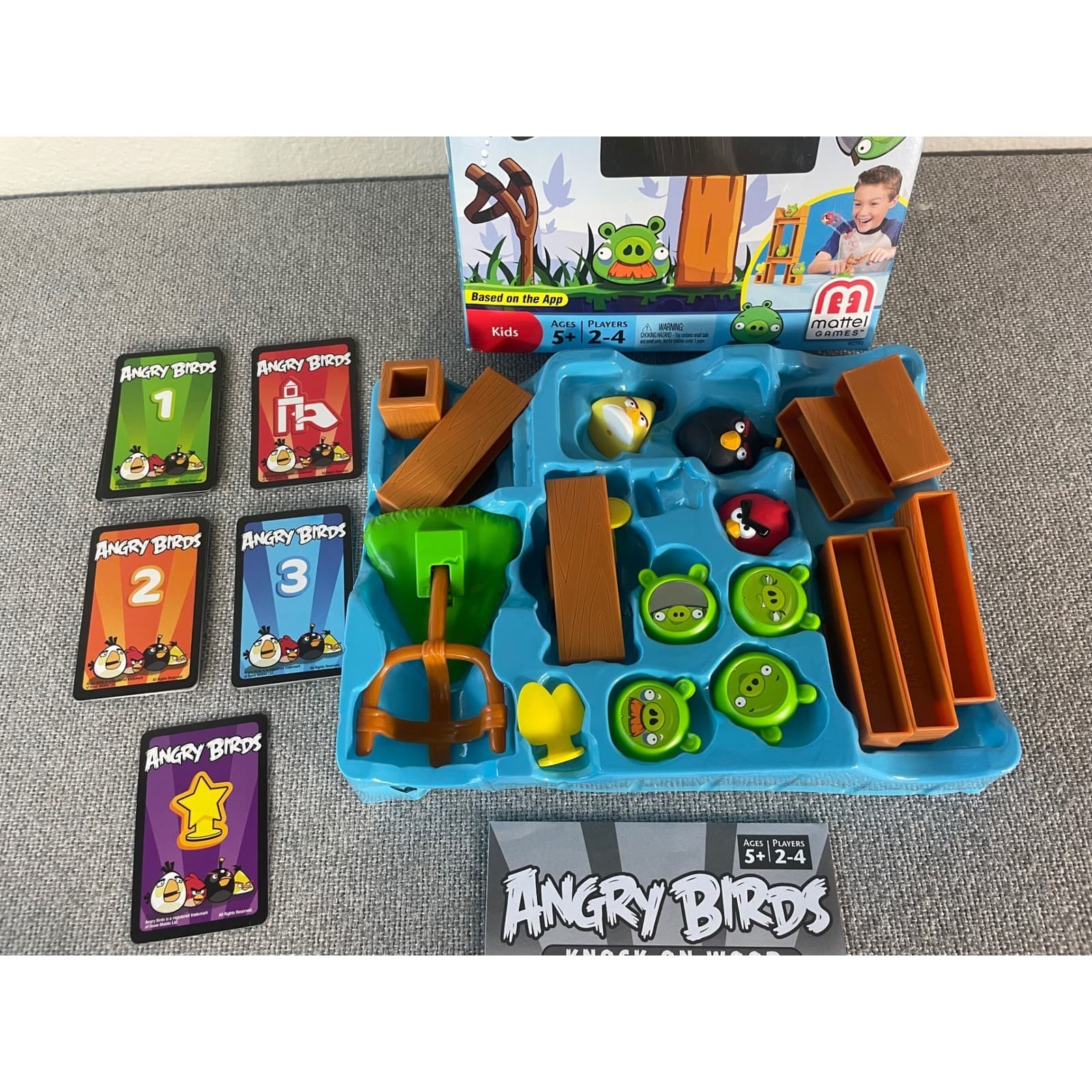 Angry Birds Knock On Wood Board Game Mattel 2011 Complete Catapult Kids Toy - Thumbnail 7