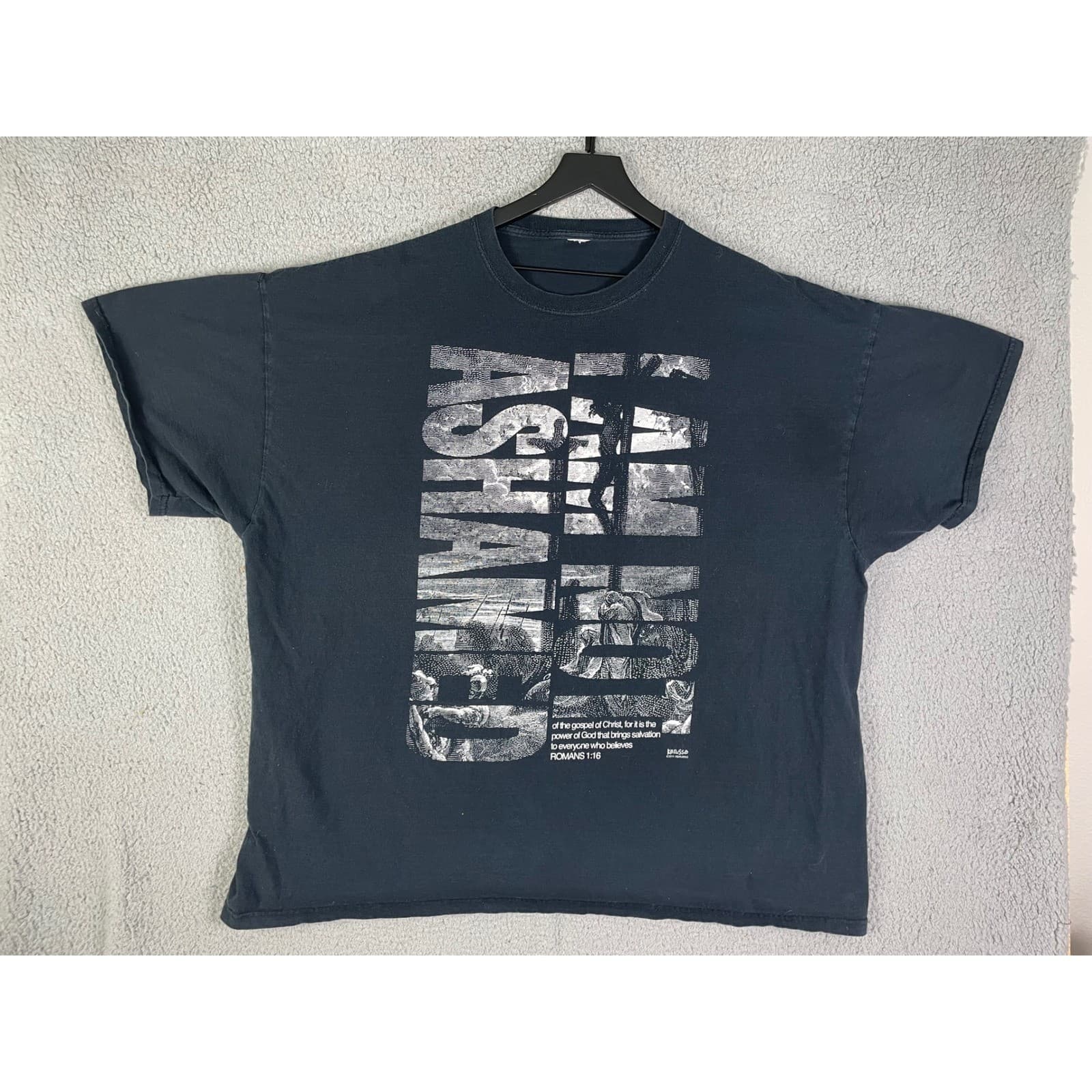 Christian Cross Faith Graphic T Shirt Men’s 3XL Black Jesus Religious Shirt - Thumbnail 3