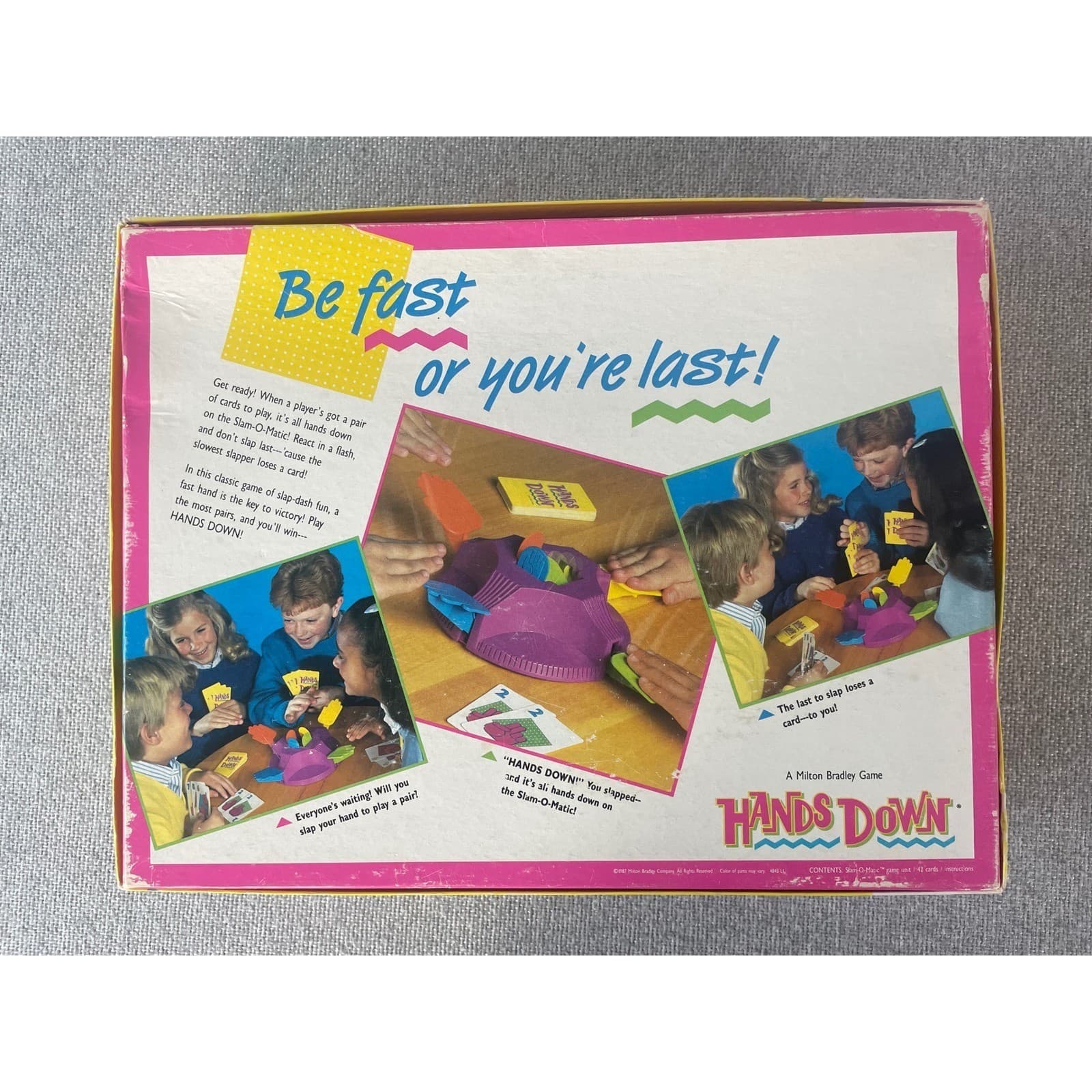 Vintage 1987 Milton Bradley Hands Down Game Complete Family Card Reaction Toy - Thumbnail 4