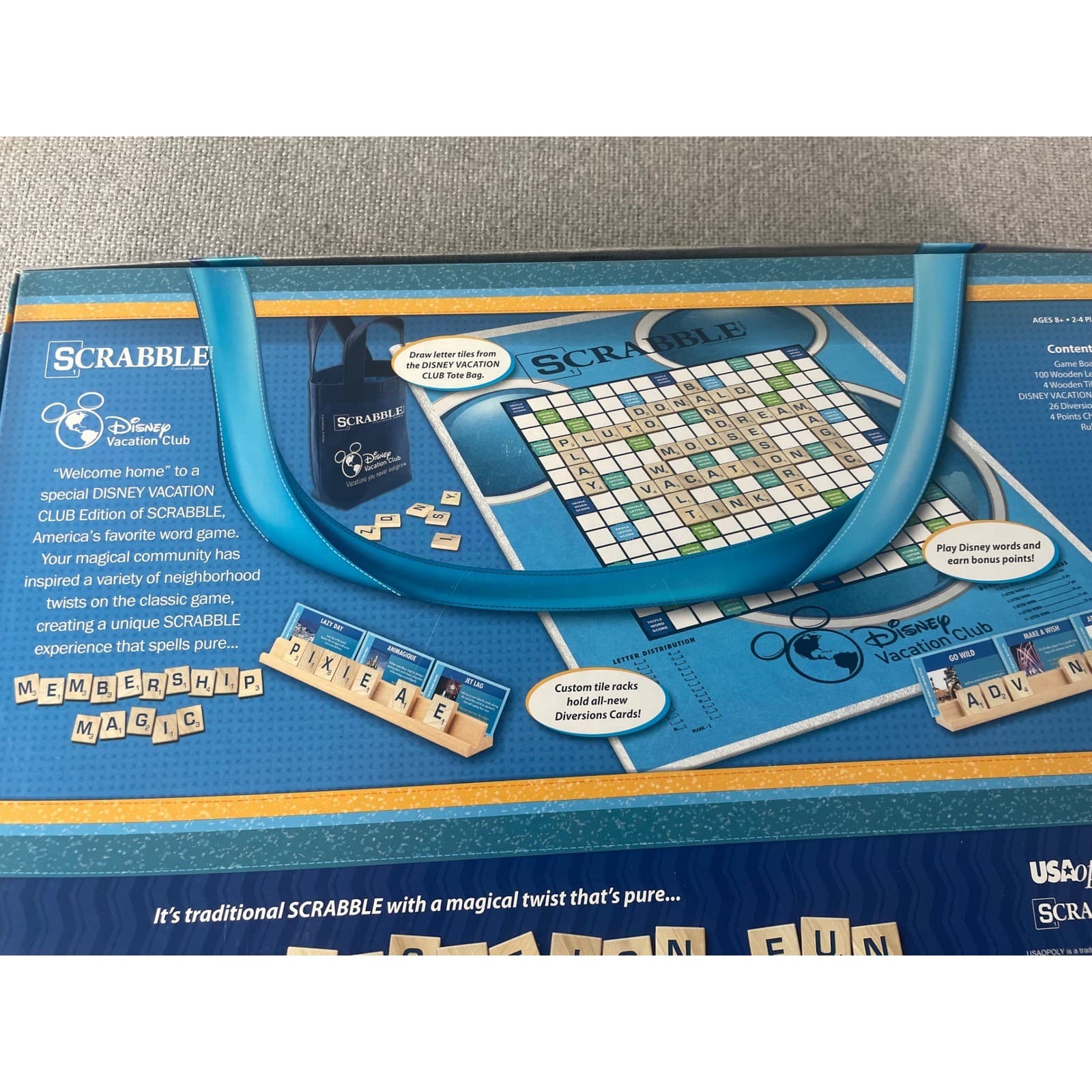 Disney Vacation Club Scrabble Board Game DVC Member Exclusive Travel Bag Set - Thumbnail 6