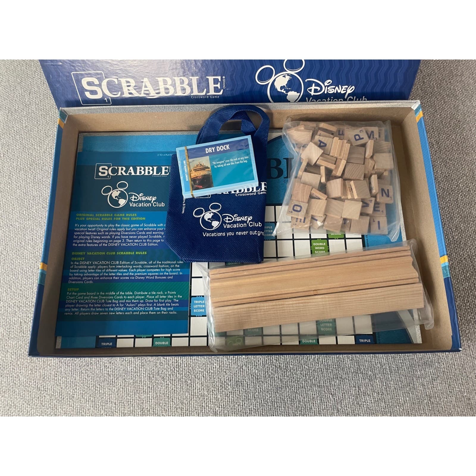 Disney Vacation Club Scrabble Board Game DVC Member Exclusive Travel Bag Set - Thumbnail 8