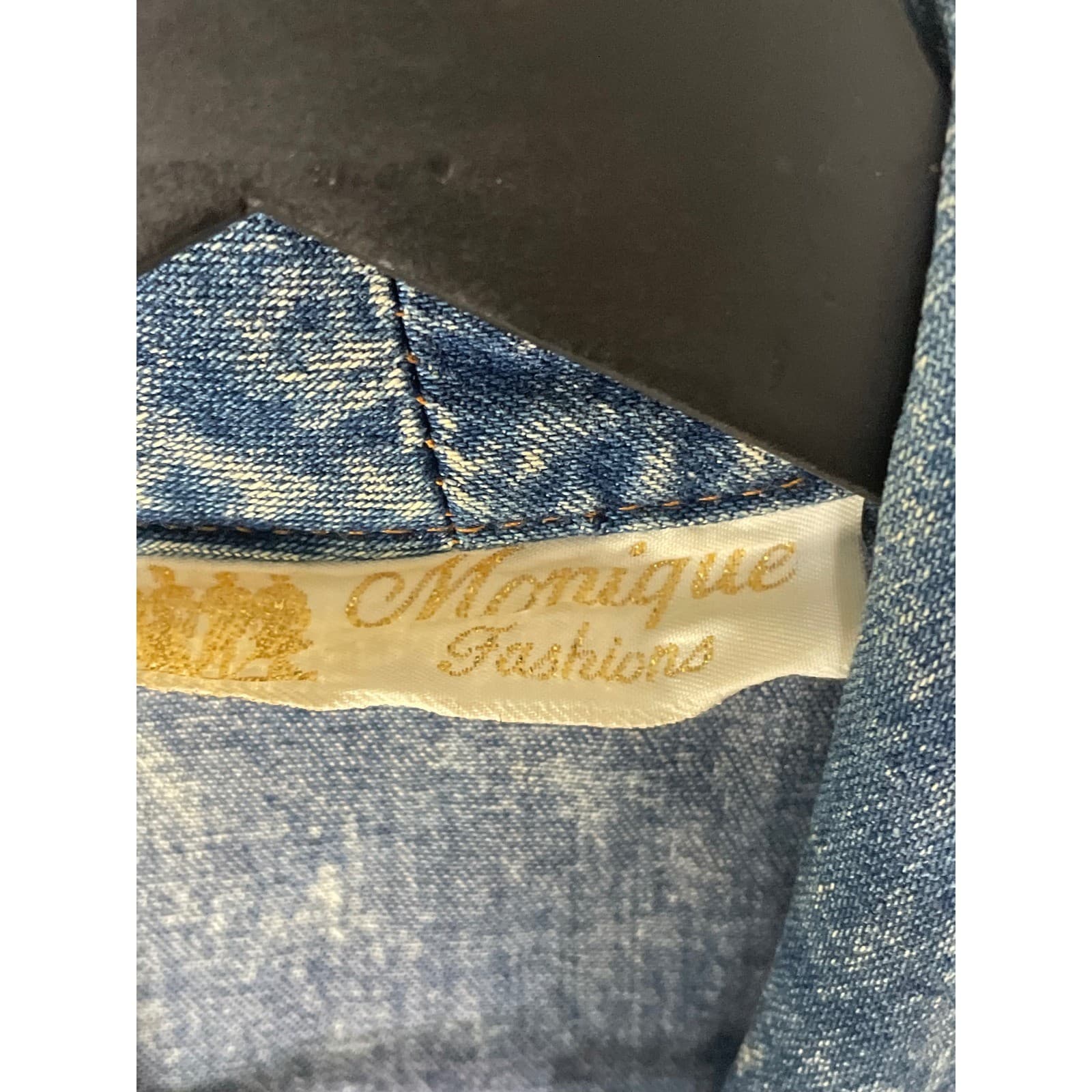 Vintage Acid Wash Denim Jacket Womens Small Military Embroidered 80s Crop - Thumbnail 4