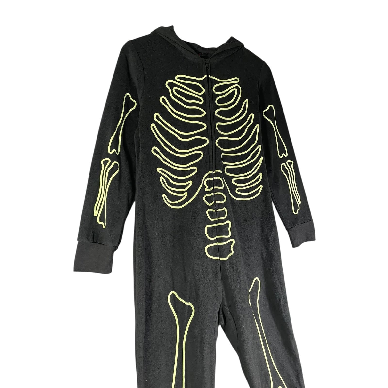 Women's Skeleton Halloween Costume Gray Pants Small Spooky Cozy Casual Outfit - Thumbnail 4