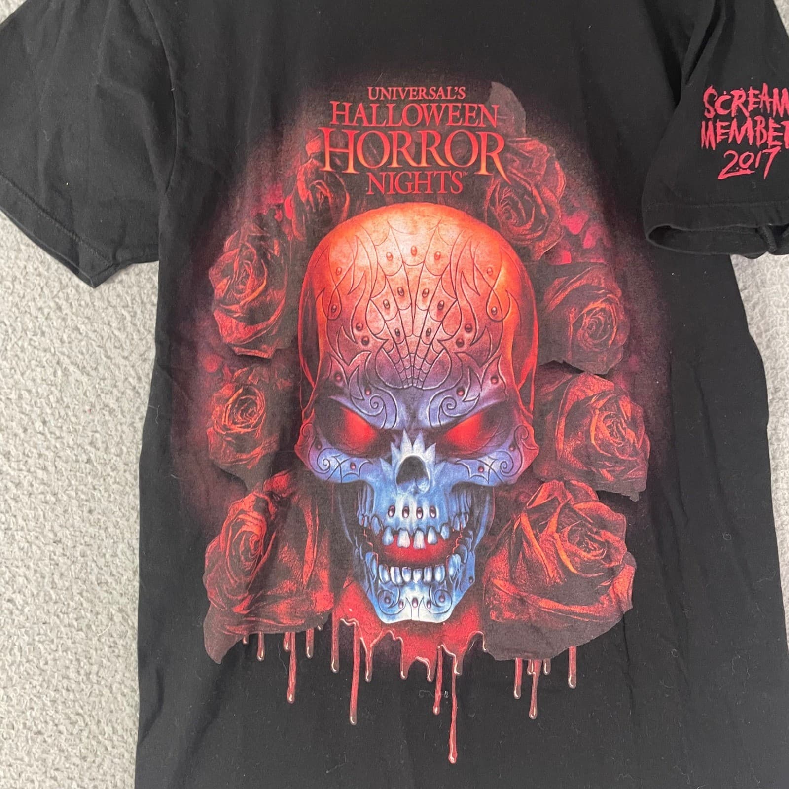 Universal Halloween Horror Nights HHN 27 Scream Member Staff Skull Shirt Size S - Thumbnail 4