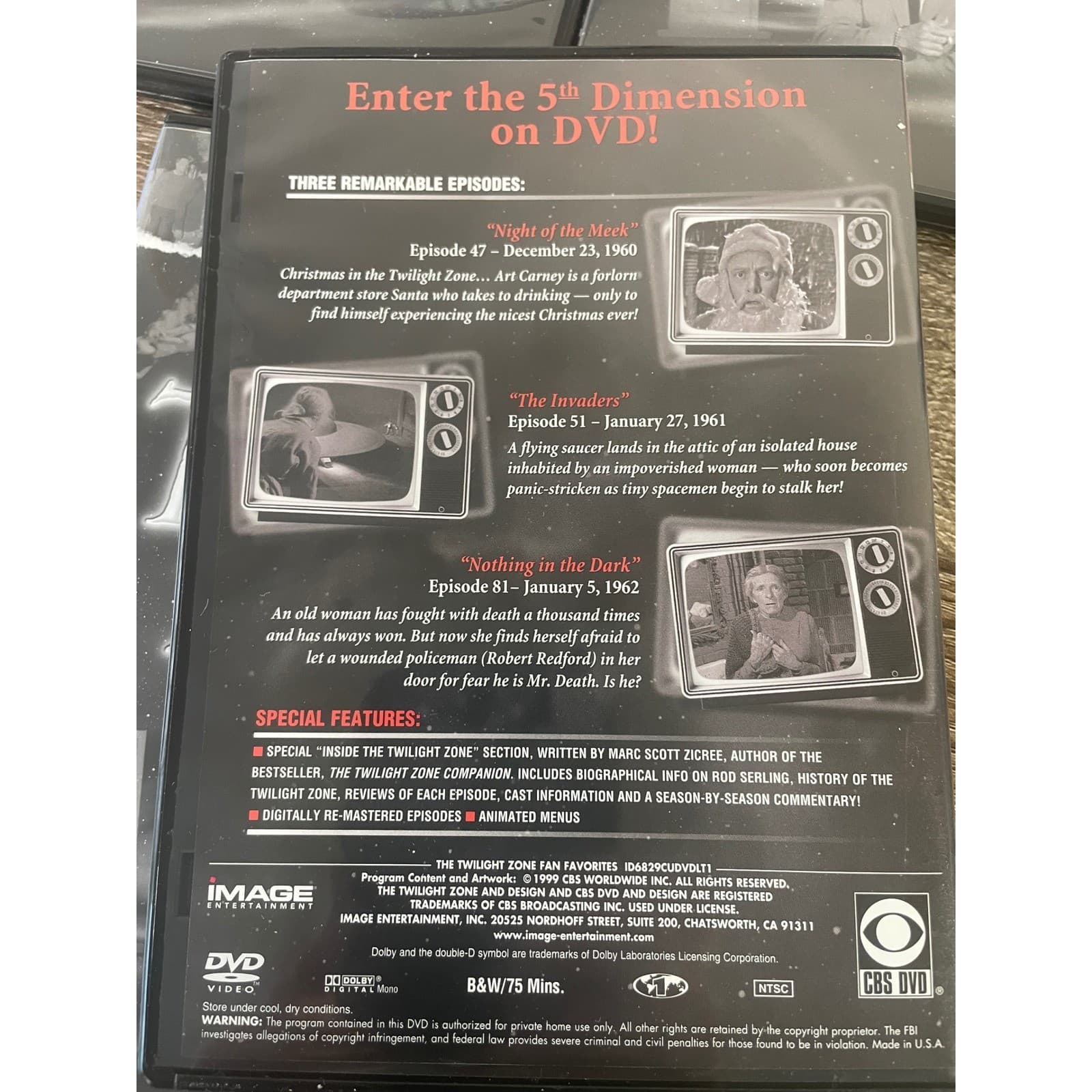 Twilight Zone Fan Favorites DVD 5 Disc Set Rod Serling Shatner Classic TV Sci Fi - Thumbnail 9