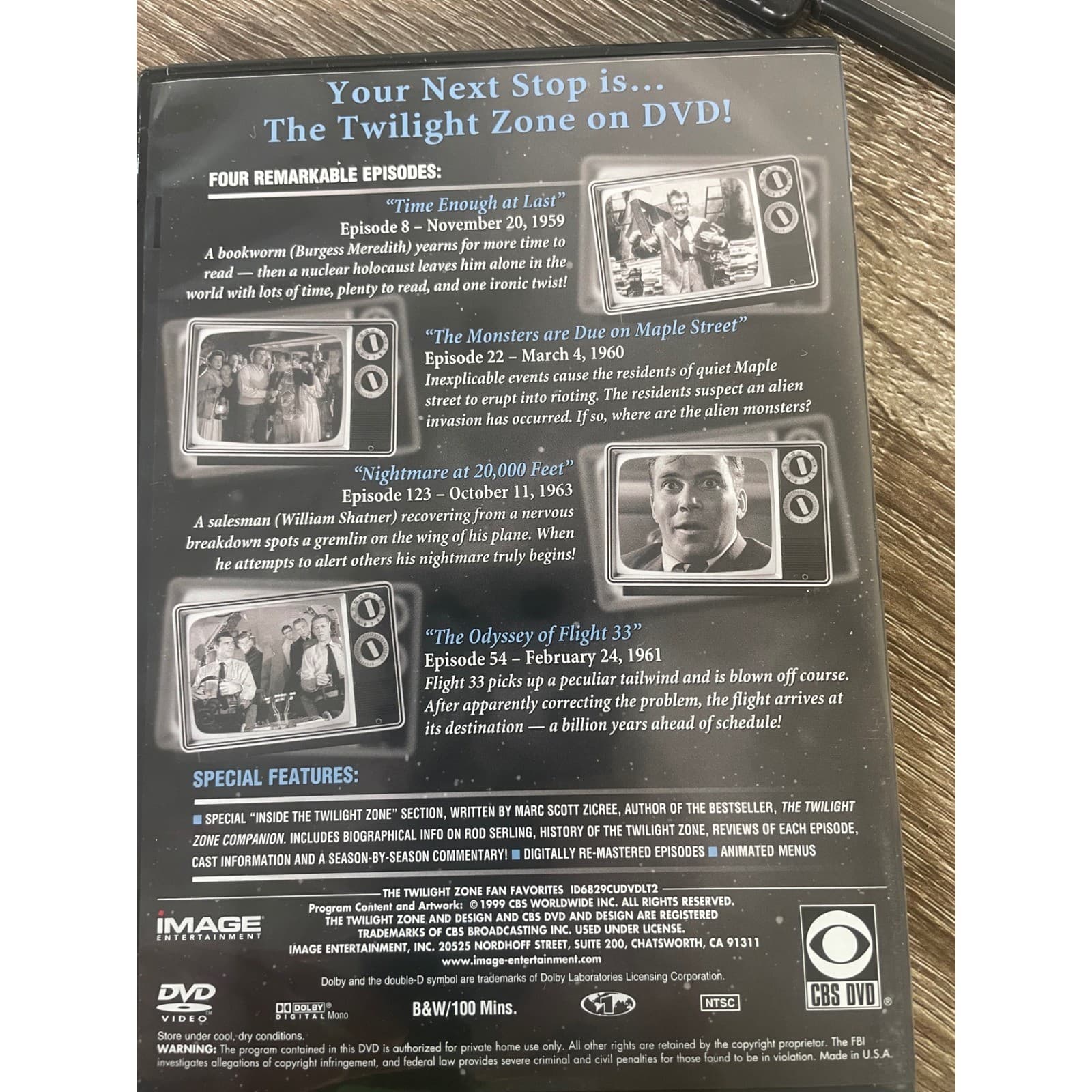 Twilight Zone Fan Favorites DVD 5 Disc Set Rod Serling Shatner Classic TV Sci Fi - Thumbnail 10