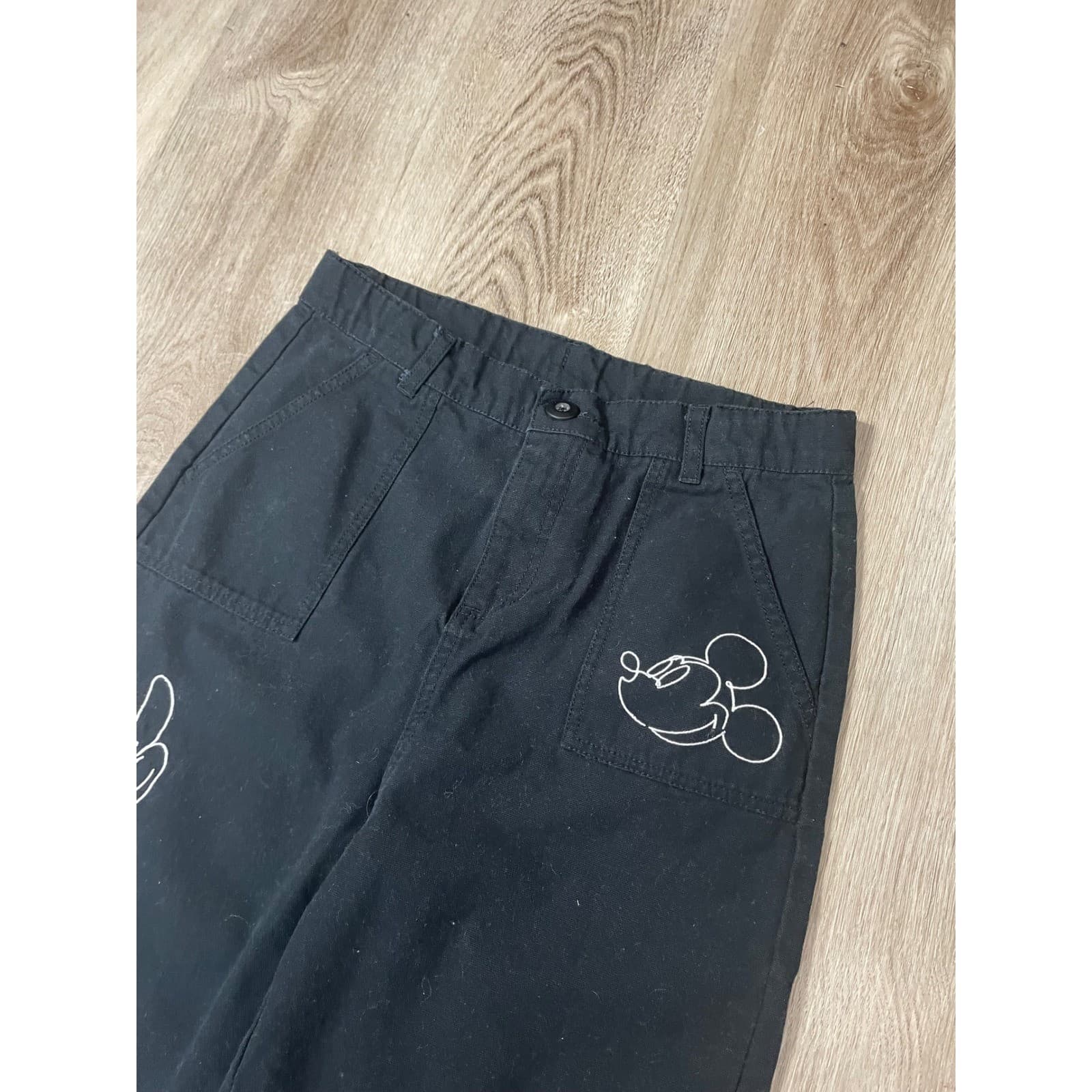 Disney Parks Mickey Mouse Pants Kids Size 13 Black Graphic Print Casual Youth - Thumbnail 8