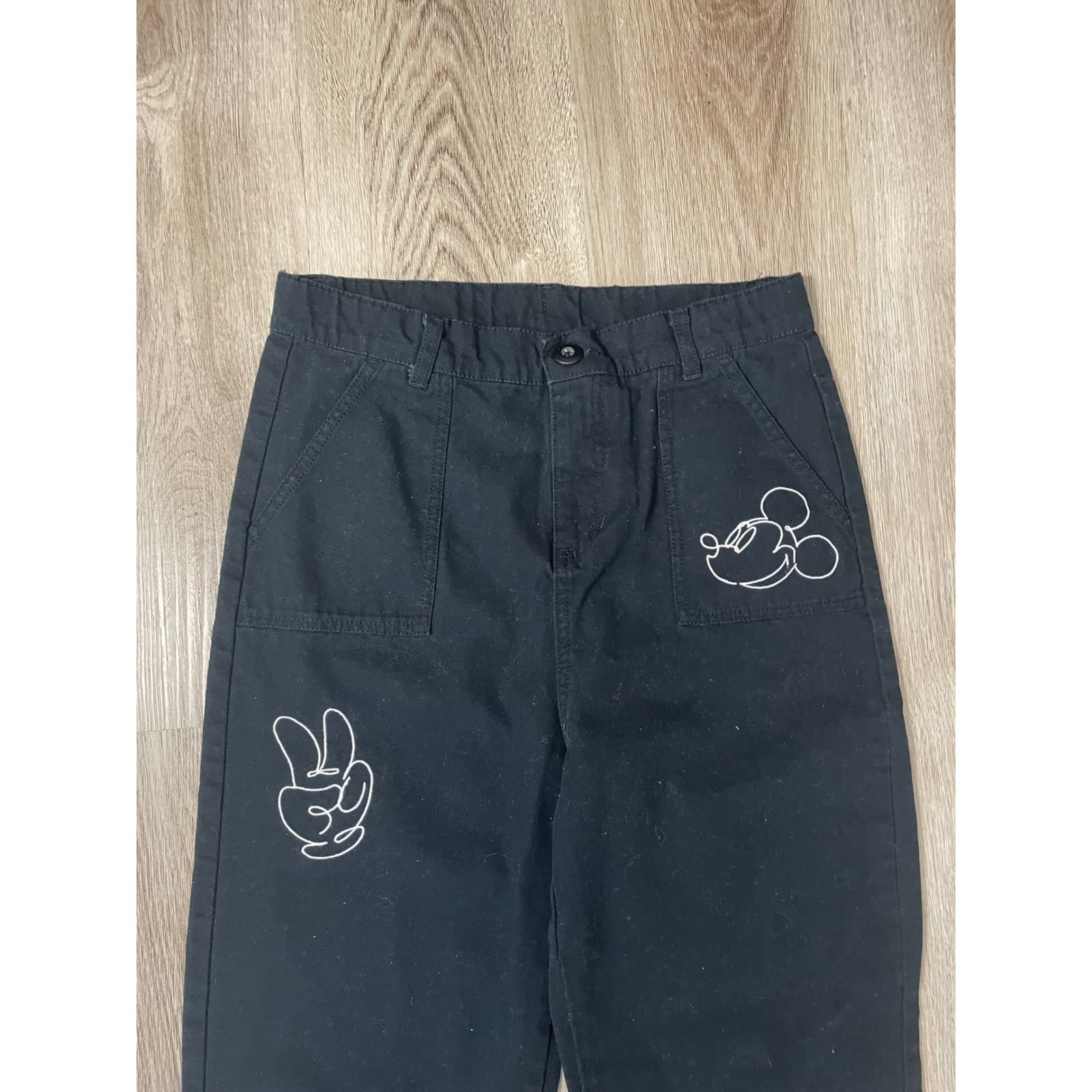Disney Parks Mickey Mouse Pants Kids Size 13 Black Graphic Print Casual Youth - Thumbnail 7